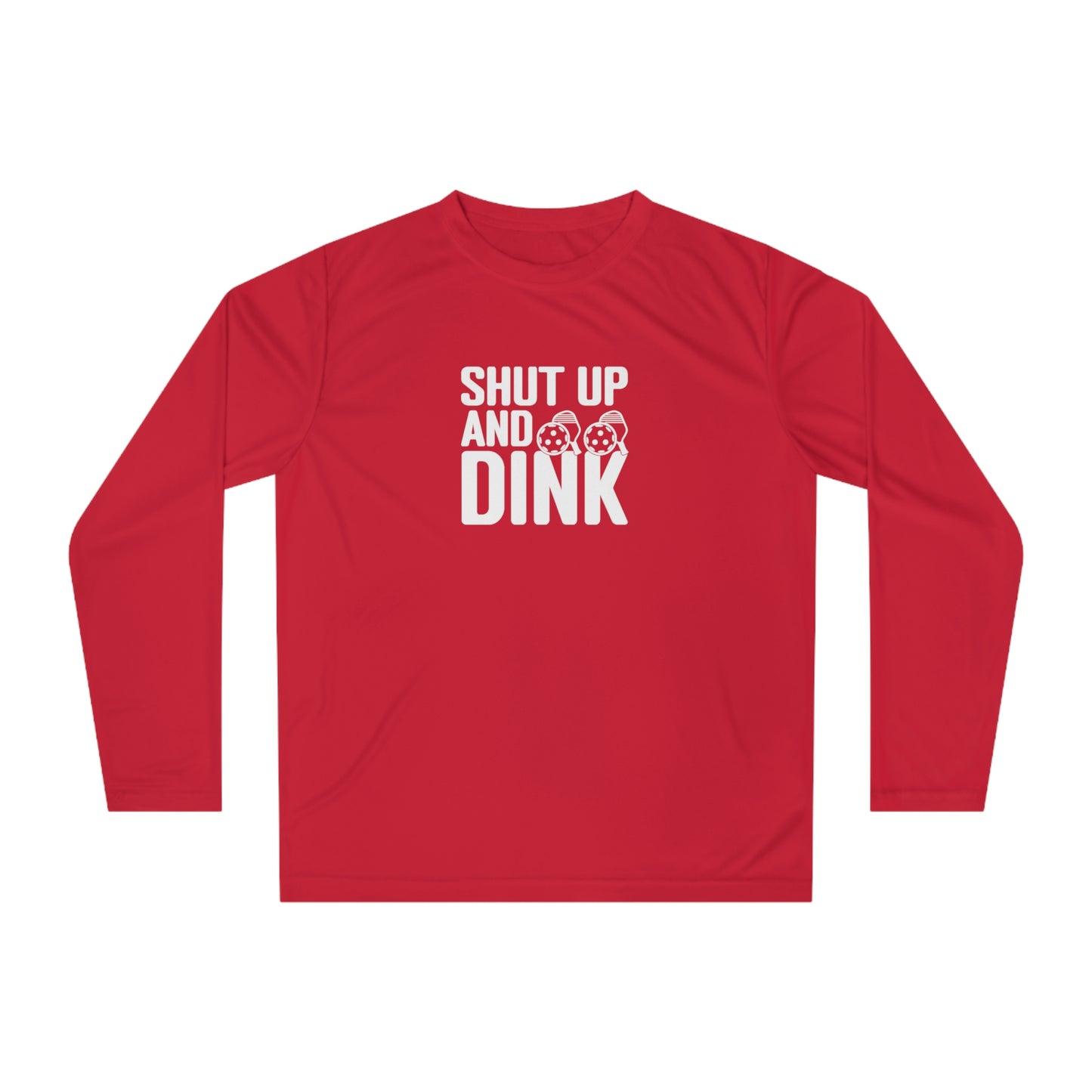 Men's Unique Pickleball Long Sleeves top - Shut Up and Dink Red