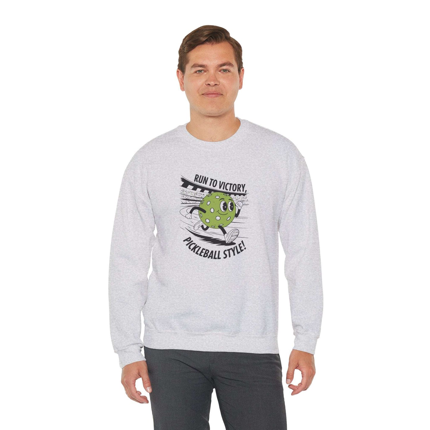 Men's Soft Pickleball Sweatshirt - Run to Victory Pickleball Style