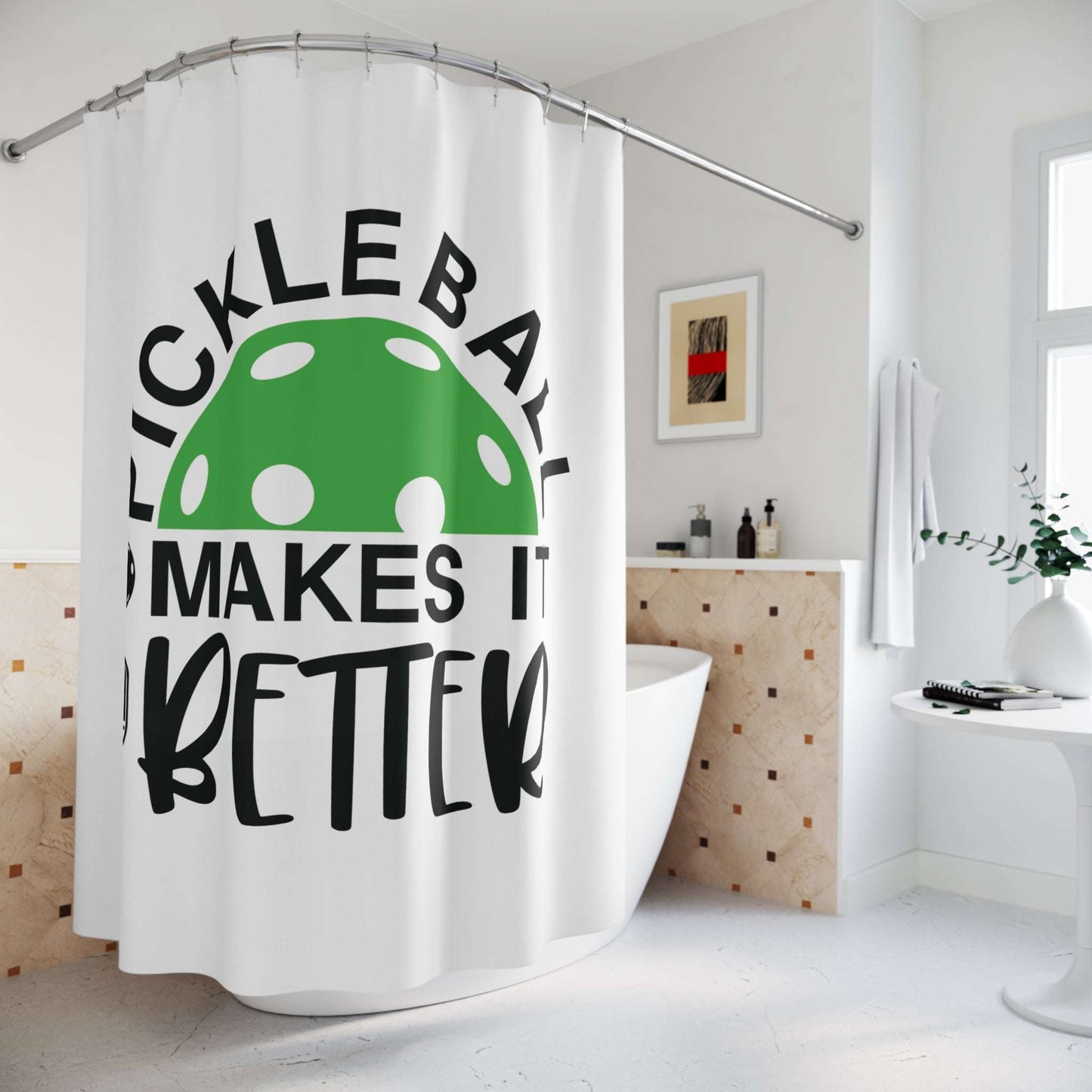 Pickleball Cheerful Shower Curtain - Pickleball Make It Better