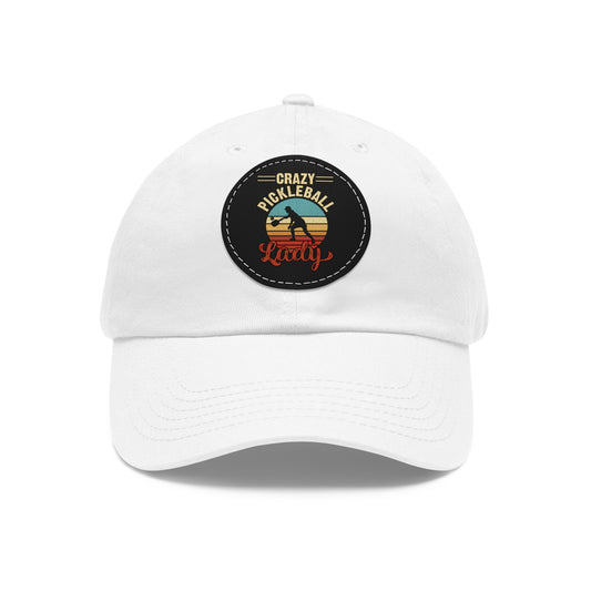 Funny Pickleball Cap - Crazy Pickleball Lady White