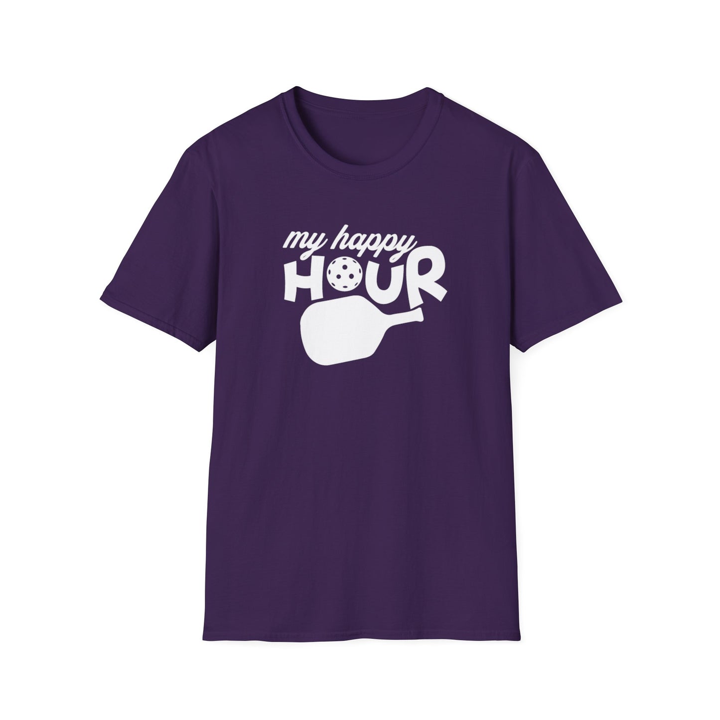 Men's Soft Pickleball T-shirt - My Happy Hour Purple