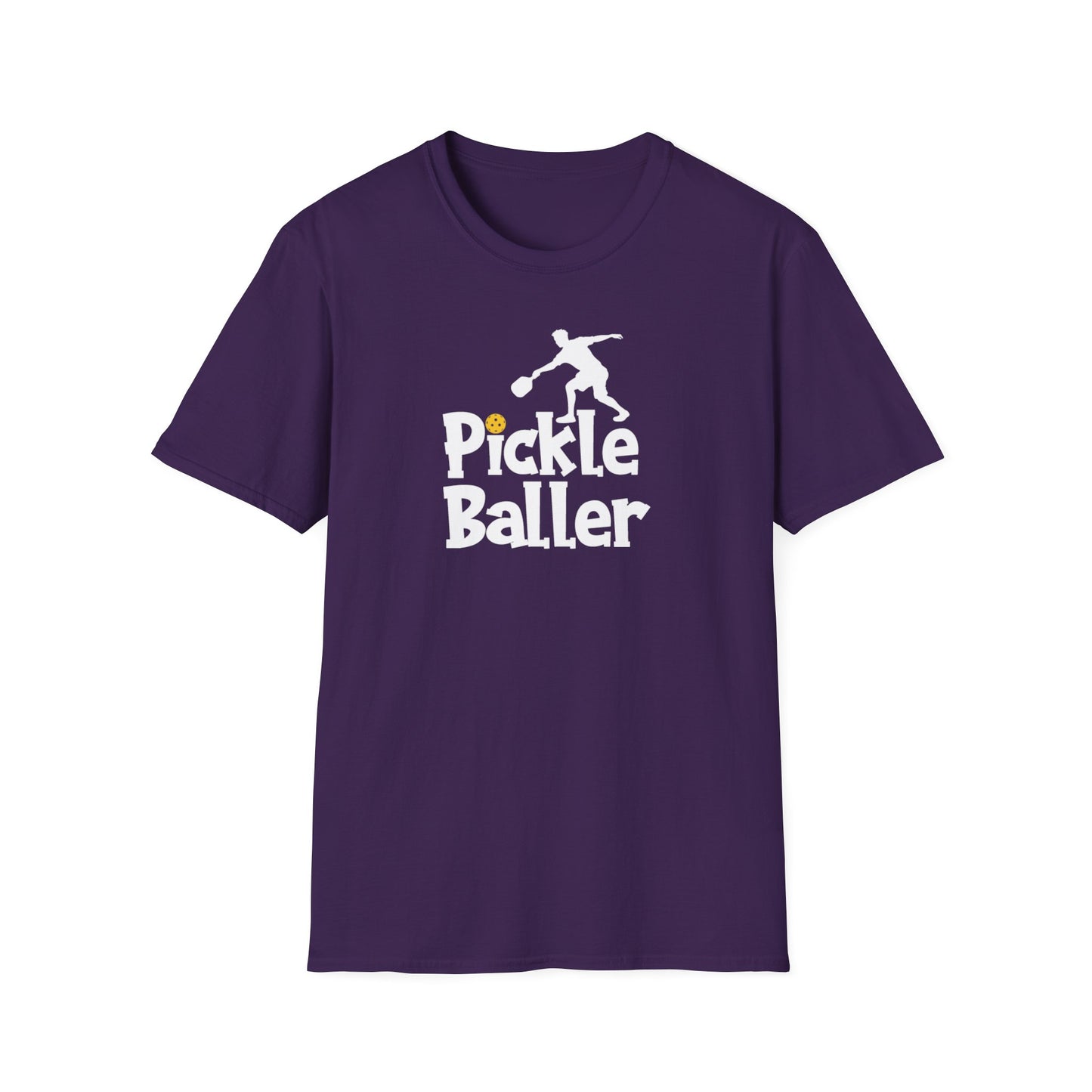 Men's Durable Pickleball T-shirt - Pickle Baller Purple