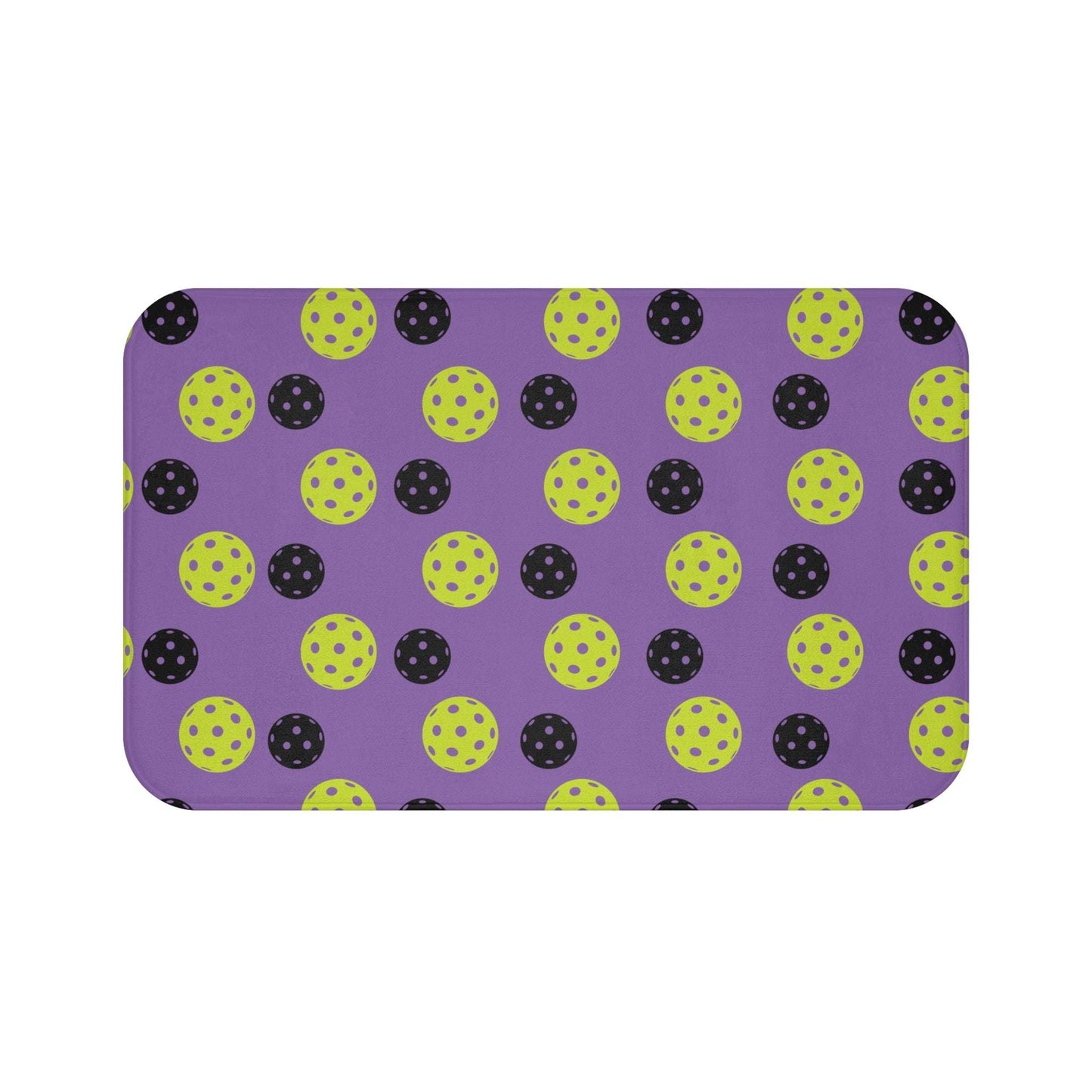 Pickleball Fun Bath mat - Balls Pattern Purple