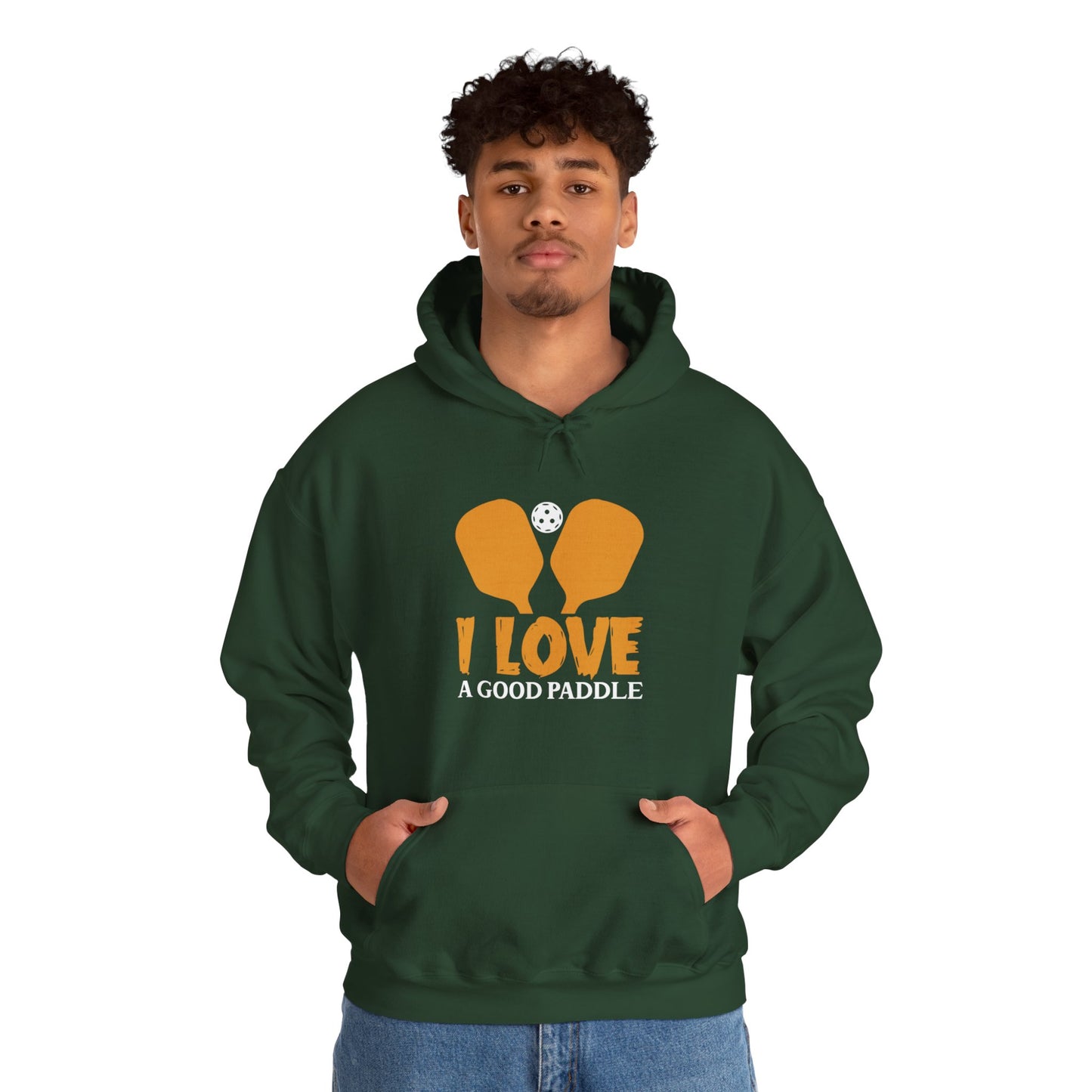 Men's Comfy Pickleball Hoodie - I Love a Good Paddle