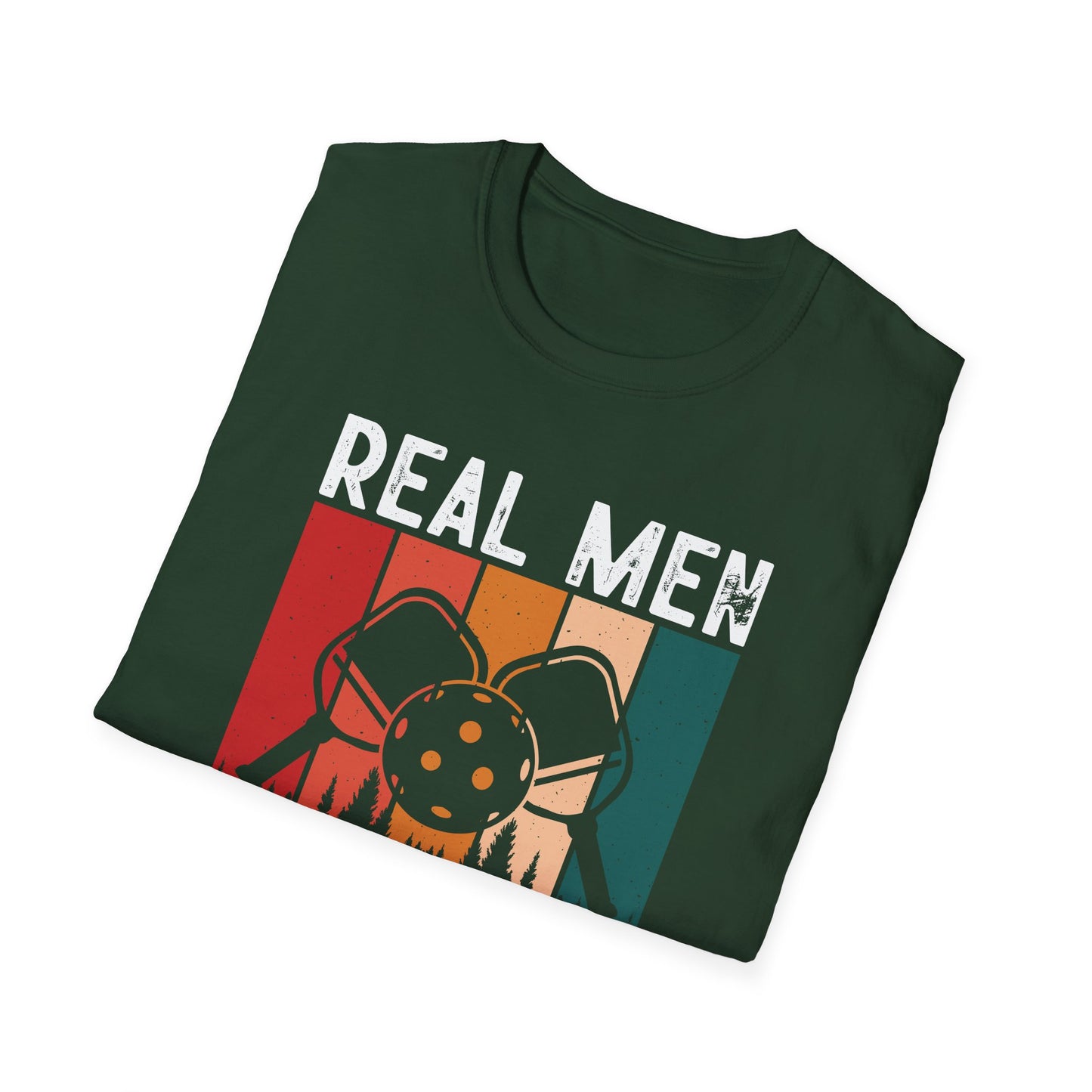 Men's Pickleball T-shirt - Real Men Stay Out of the Kitchen Retro