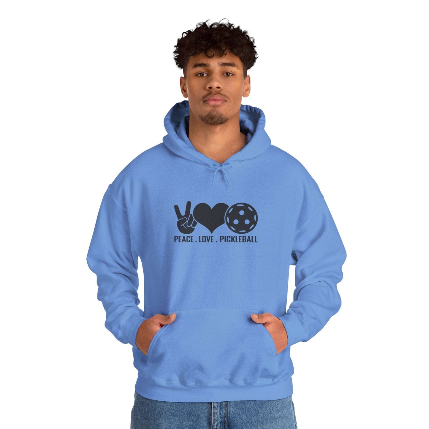 Men's Stylish Pickleball Hoodie - Peace, Love, Pickleball