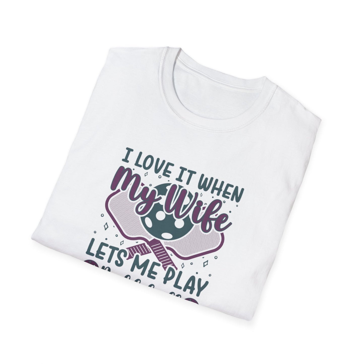Men's Pickleball T-shirt - I Love When My Wife Lets Me Play Pickleball