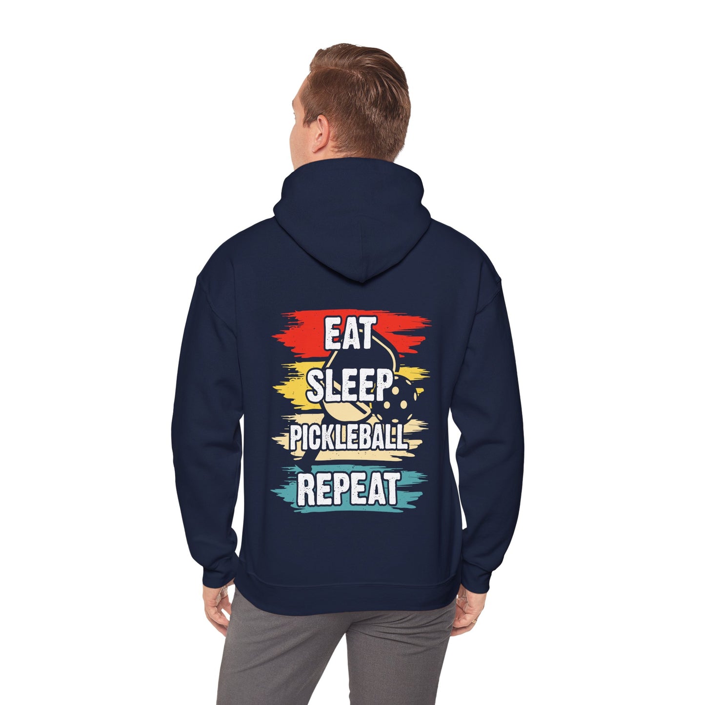 Men's Pickleball Hoodie - Eat Sleep Pickleball Repeat Retro