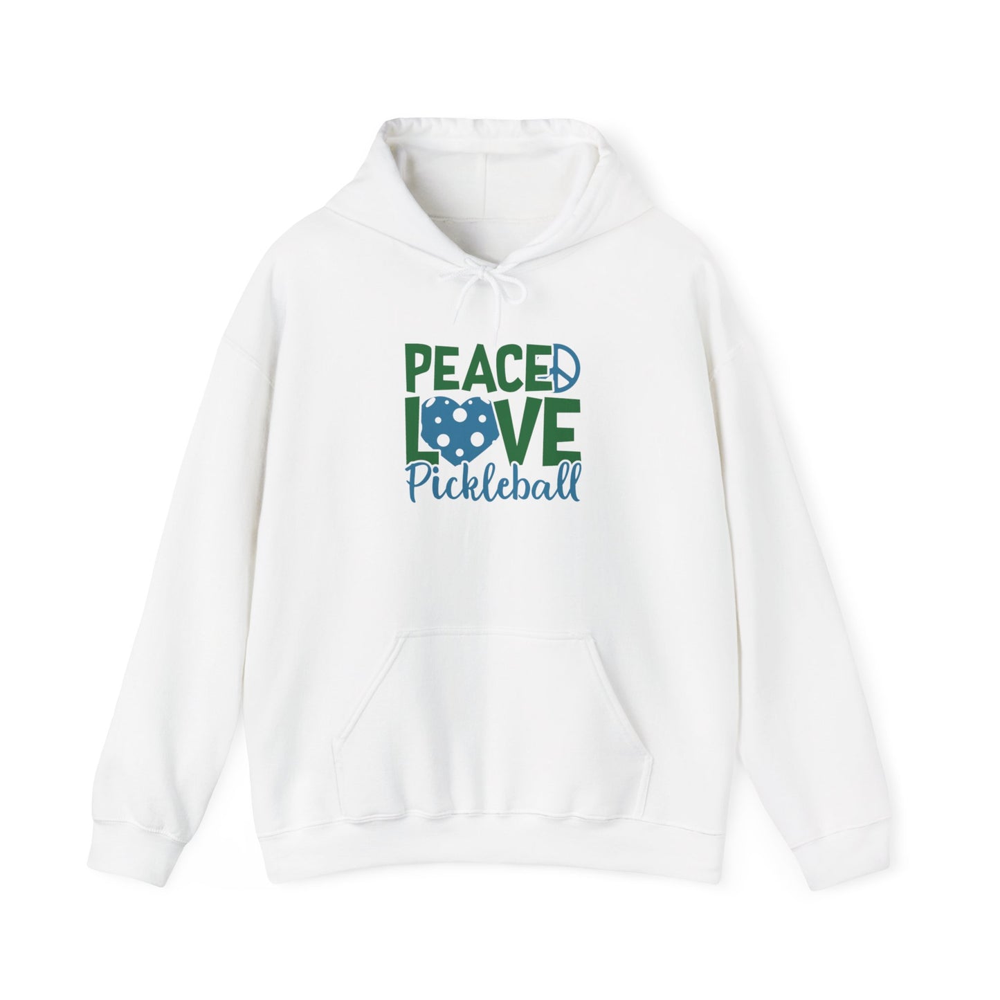 Women's Soft Pickleball Hoodie - Peace, Love, Pickleball White
