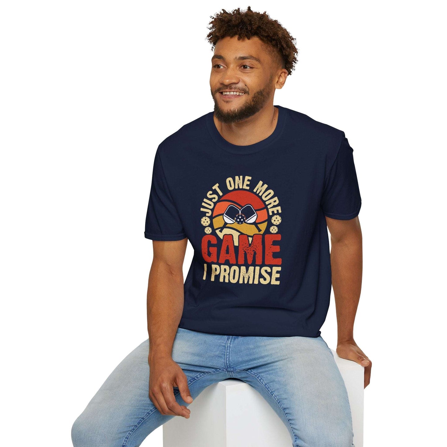 Men's Stylish Pickleball T-shirt - Just One More Game I Promise