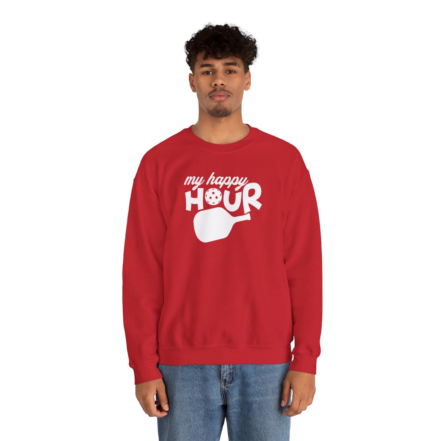 Men's Soft Pickleball Sweatshirt - My Happy Hour