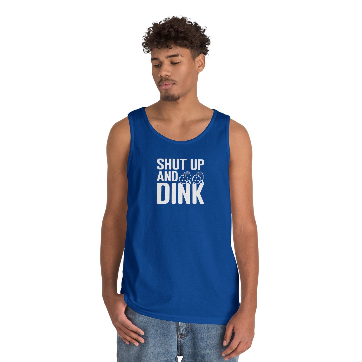 Men's Funny Pickleball Tank Top - Shut Up and Dink