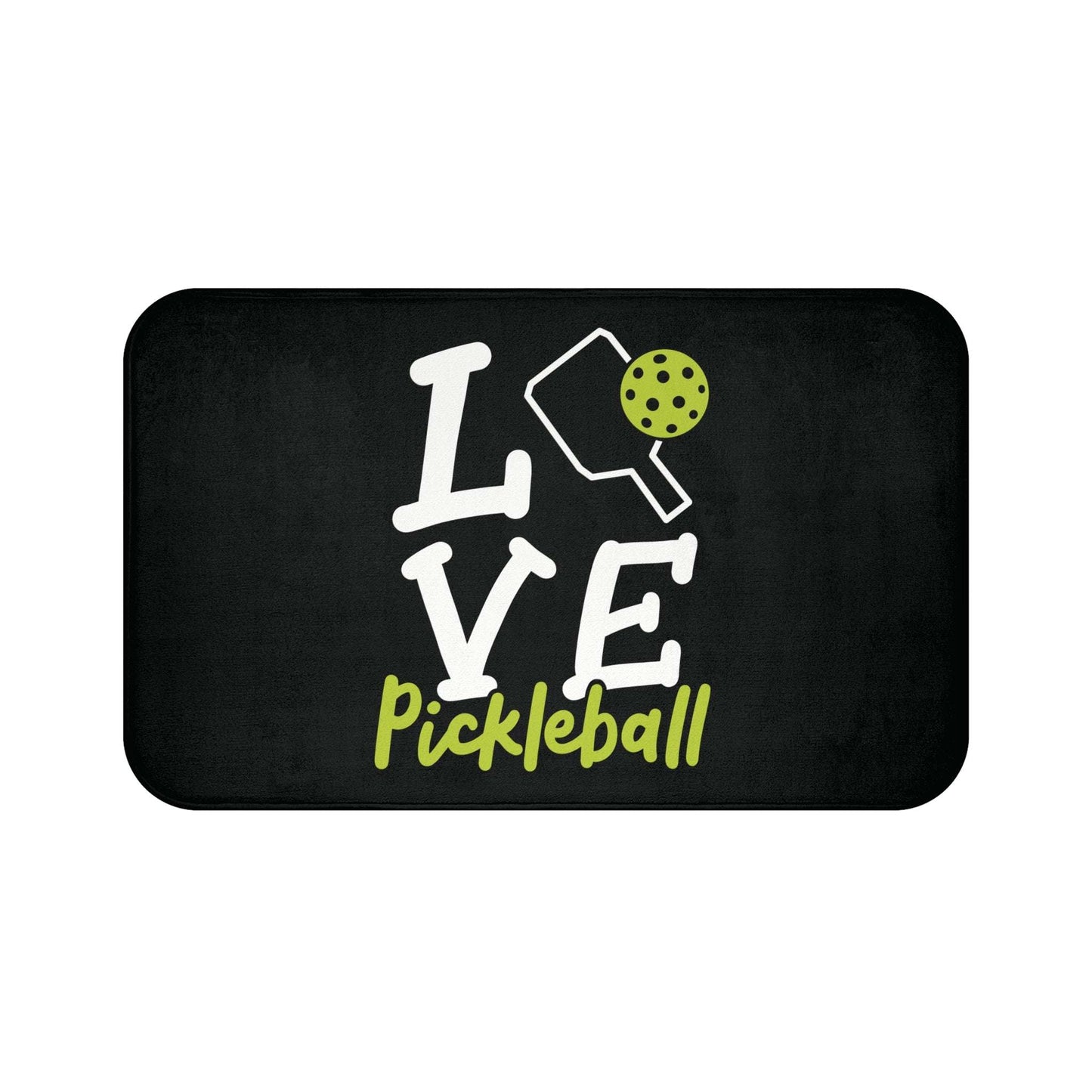 Pickleball Trendy Bath mat - Love Pickleball Black