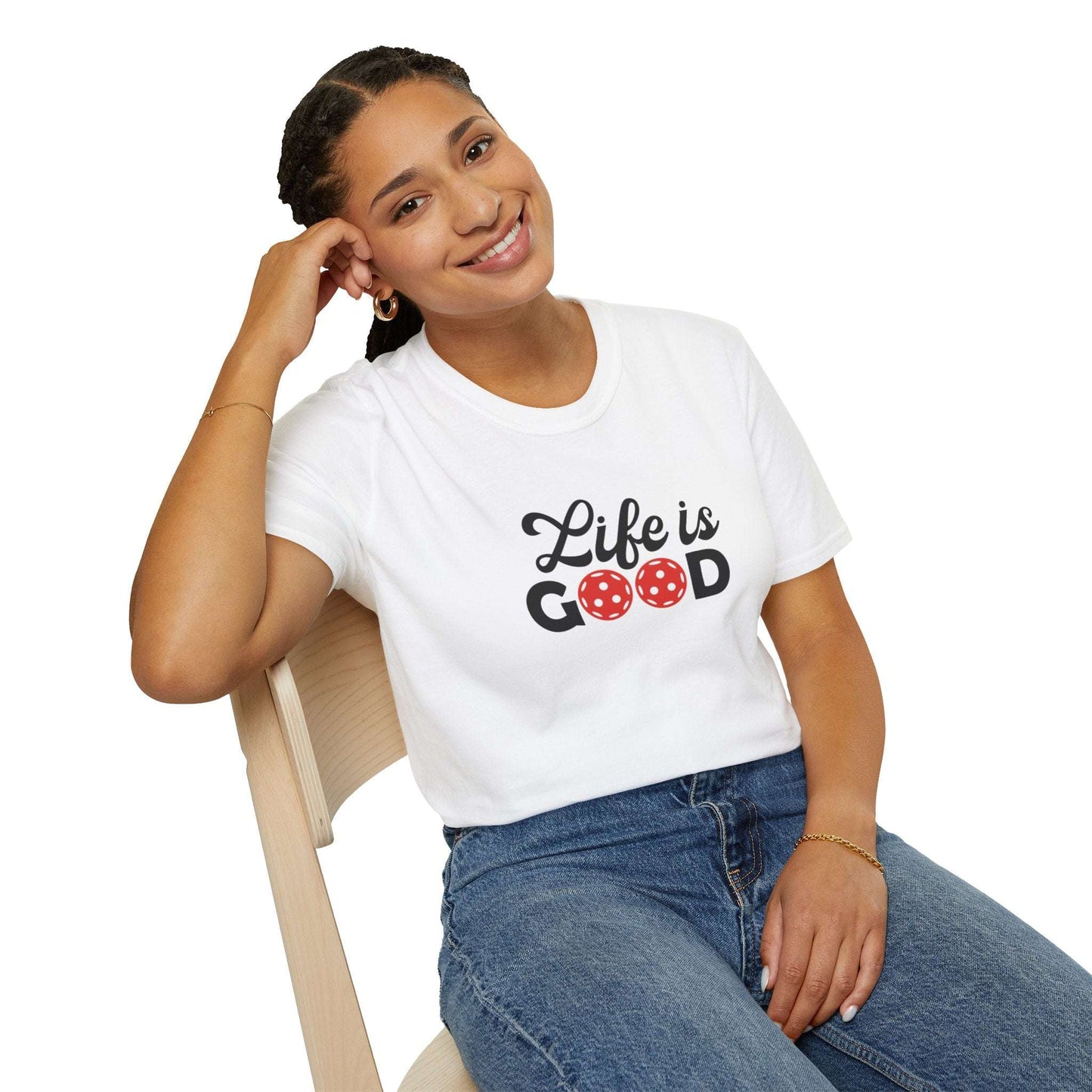 Women's Cute Pickleball T-shirt - Life is Good