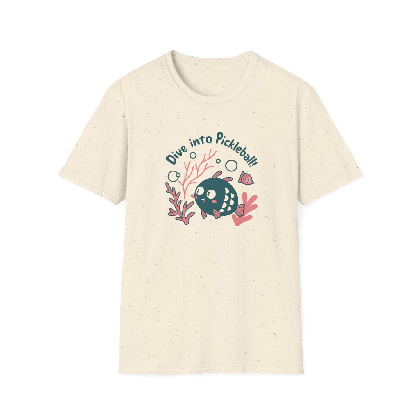 Women's Witty Pickleball T-shirt - Dive into Pickleball Beige
