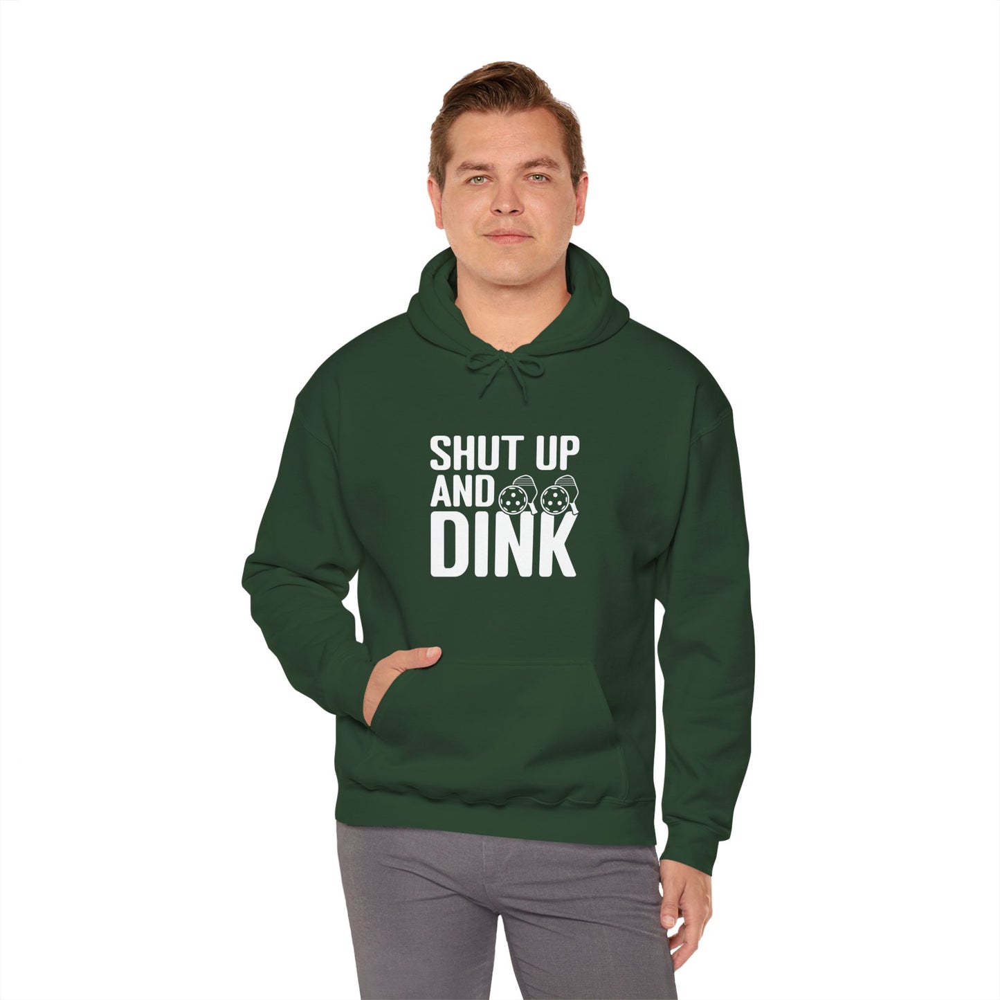 Men's Hilarious Pickleball Hoodie - Shut Up and Dink