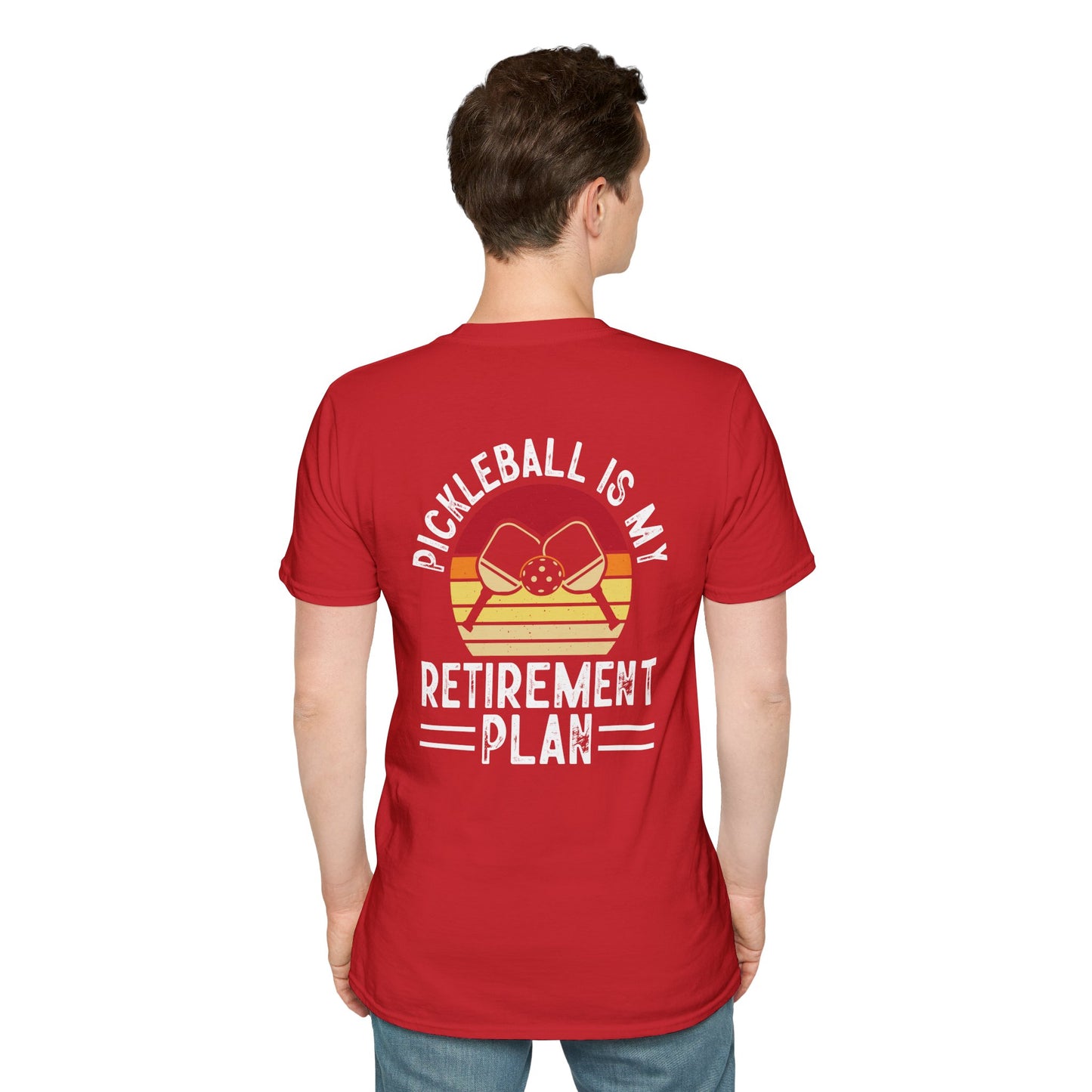 Men's Durable Pickleball T-shirt - Pickleball Is My Retirement Plan