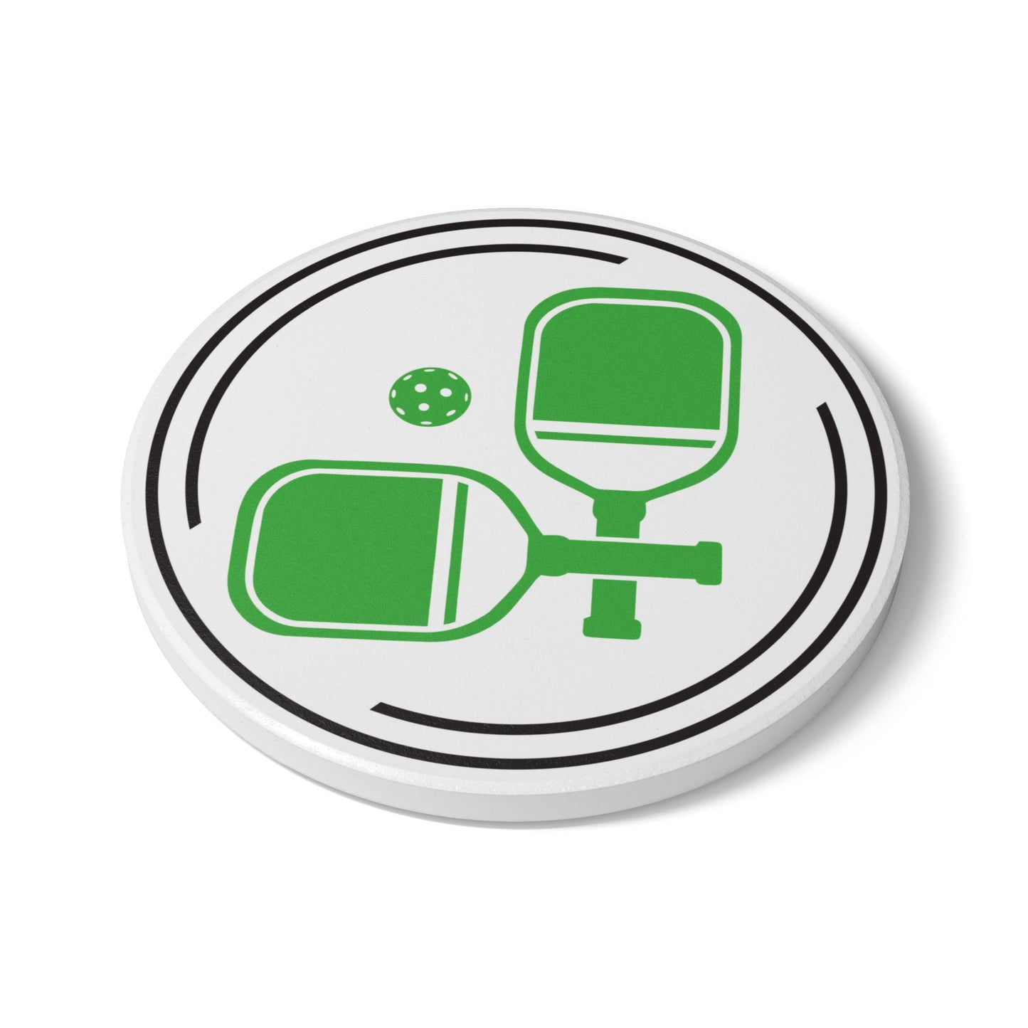 Pickleball Unique Ceramic Coaster - Double Paddle Logo