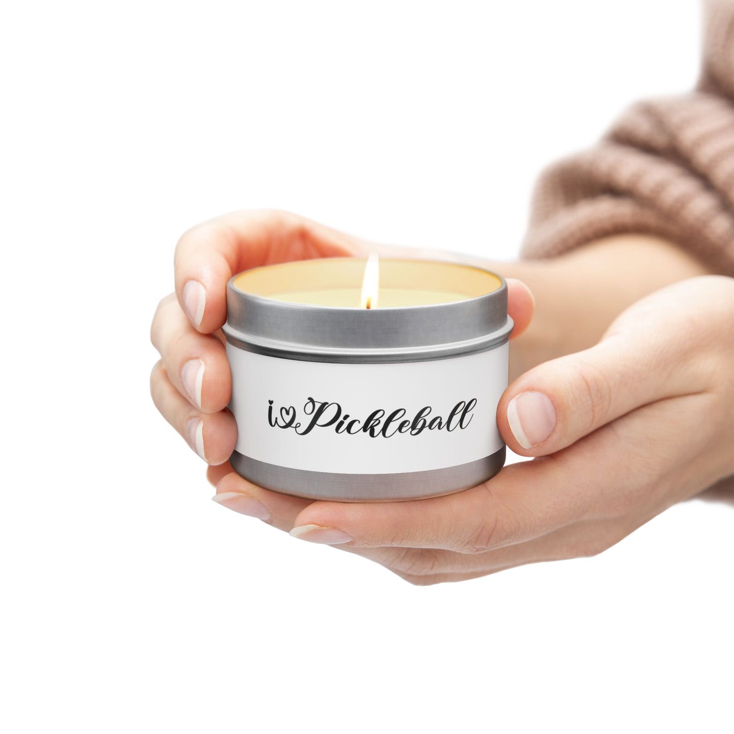 Pickleball Stylish Tin Can Candle - I Heart Pickleball