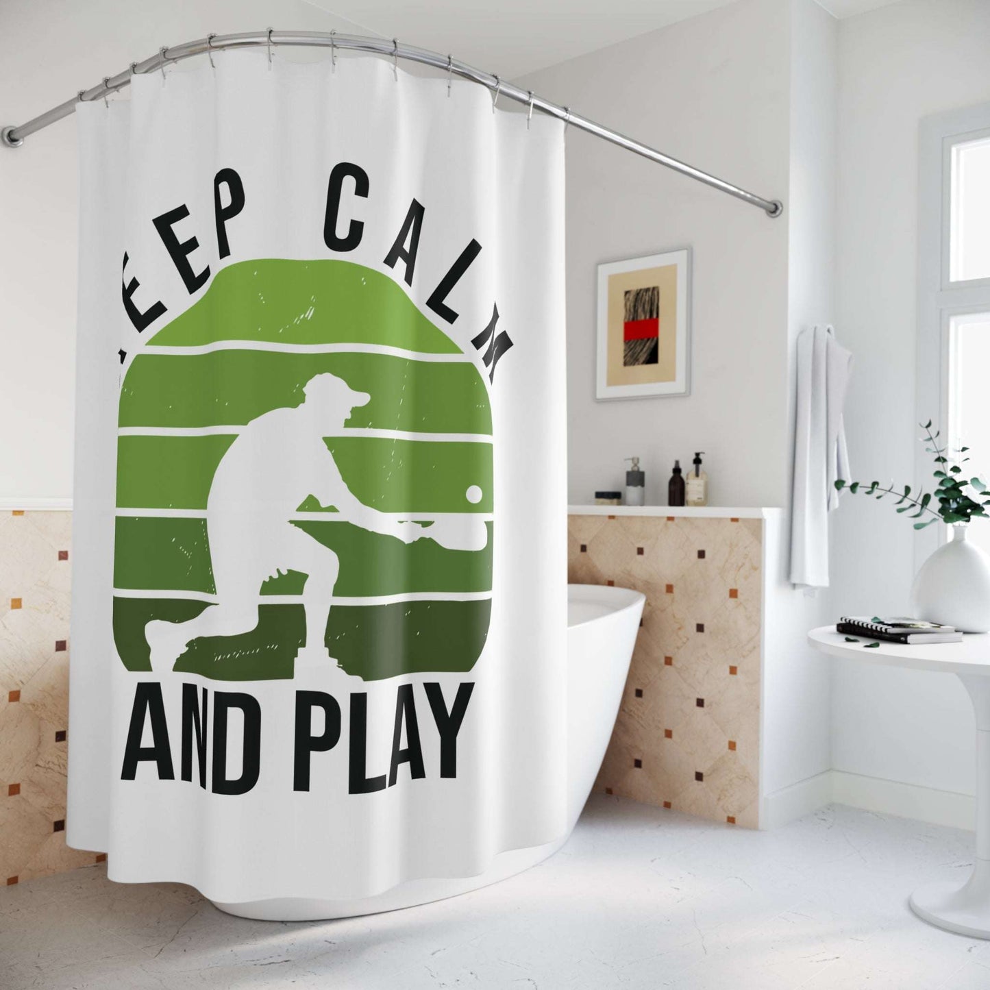 Pickleball Unique Shower Curtain - Keep Calm and Play
