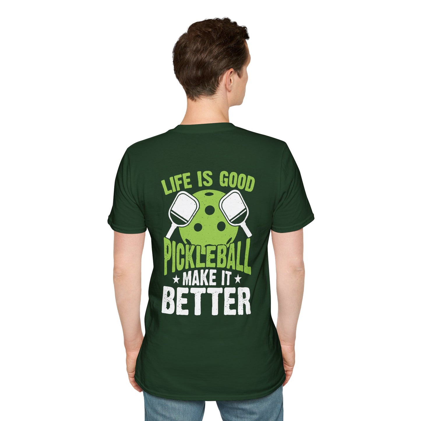 Men's Pickleball T-shirt - Life Is Good Pickleball Make It Better