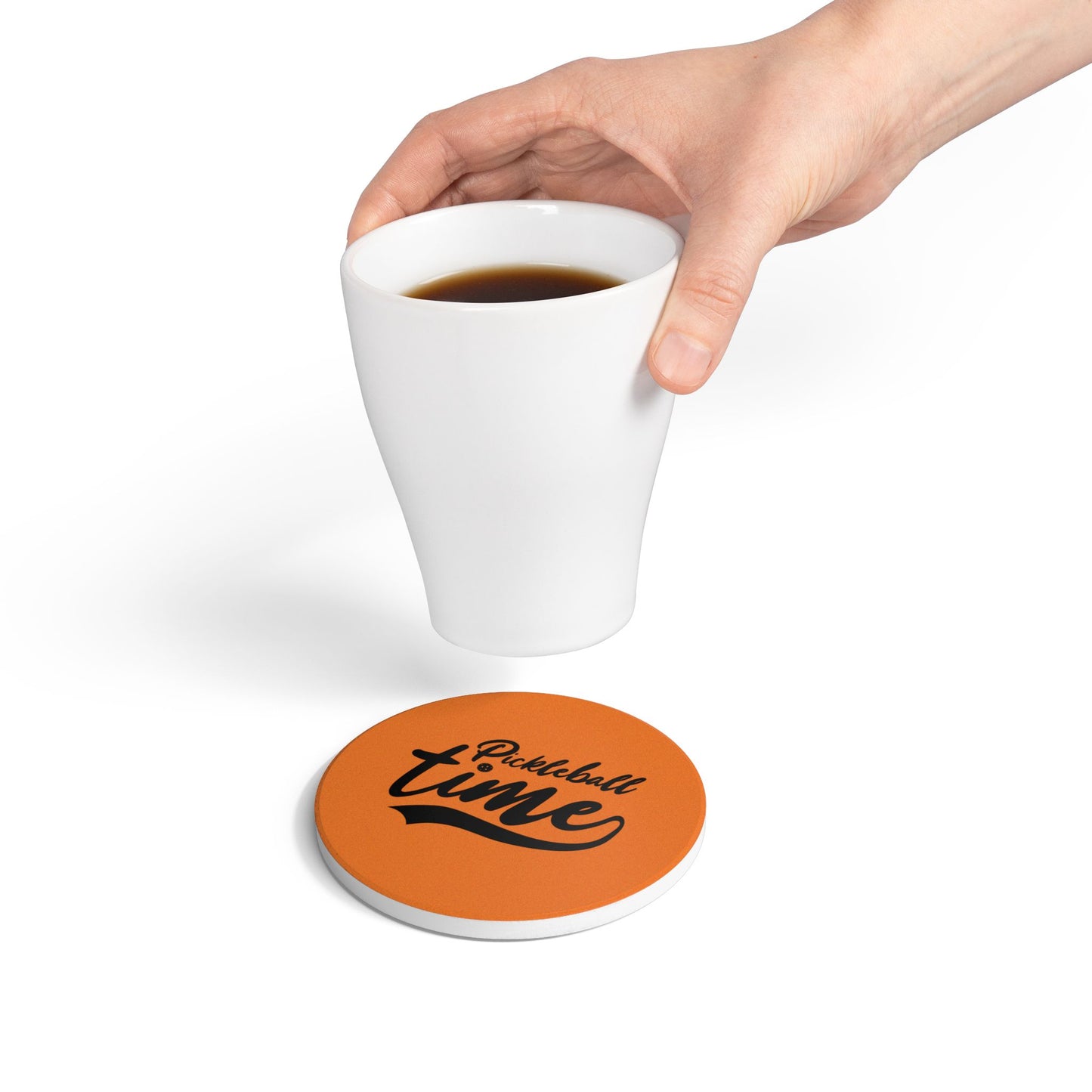 Pickleball Colorful Ceramic Coaster - Pickleball Time