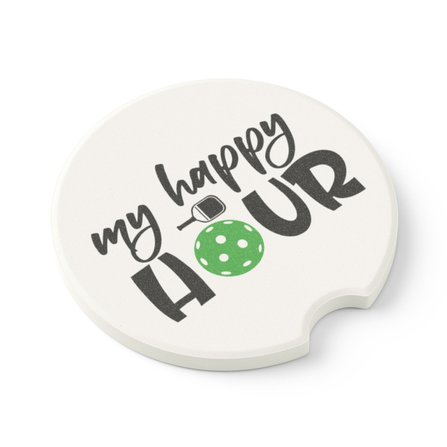Pickleball Durable Car Coaster - My Happy Hour