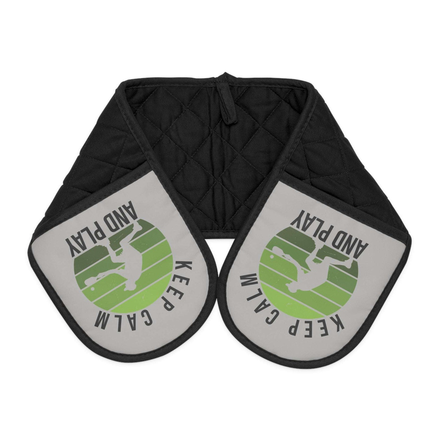 Pickleball Funny Oven Mitts - Keep Calm and Play Black