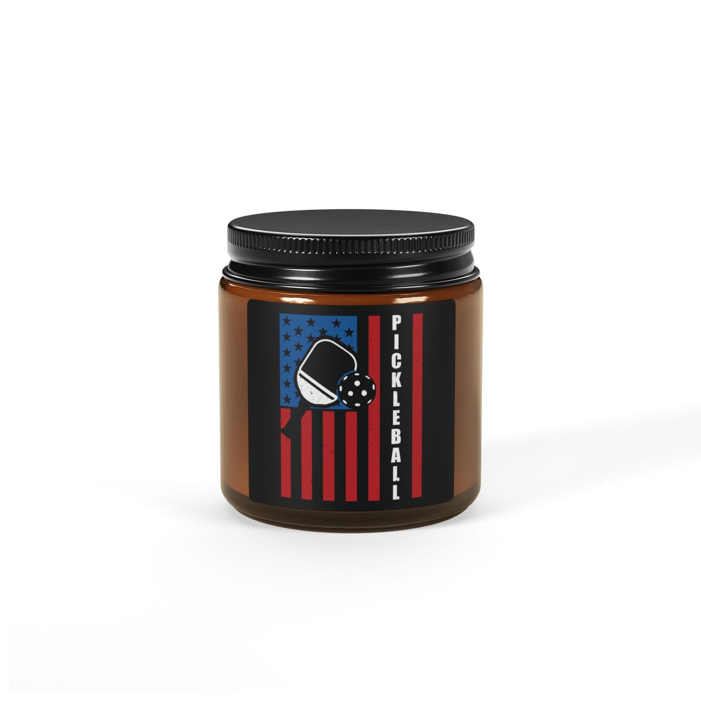 Pickleball Cool Candle - Pickleball with American Flag Amber