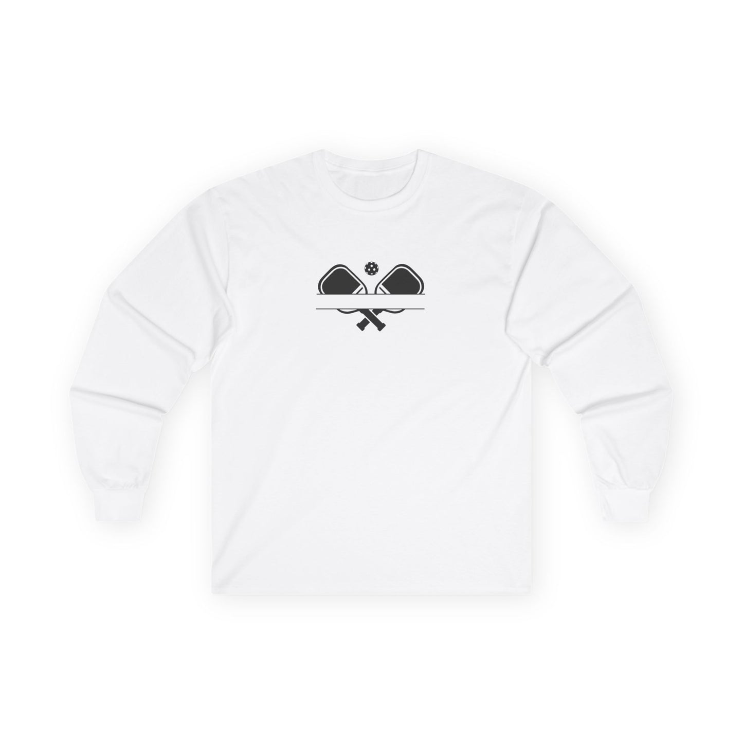 Men's Soft Pickleball Long Sleeves top - Double Paddles White