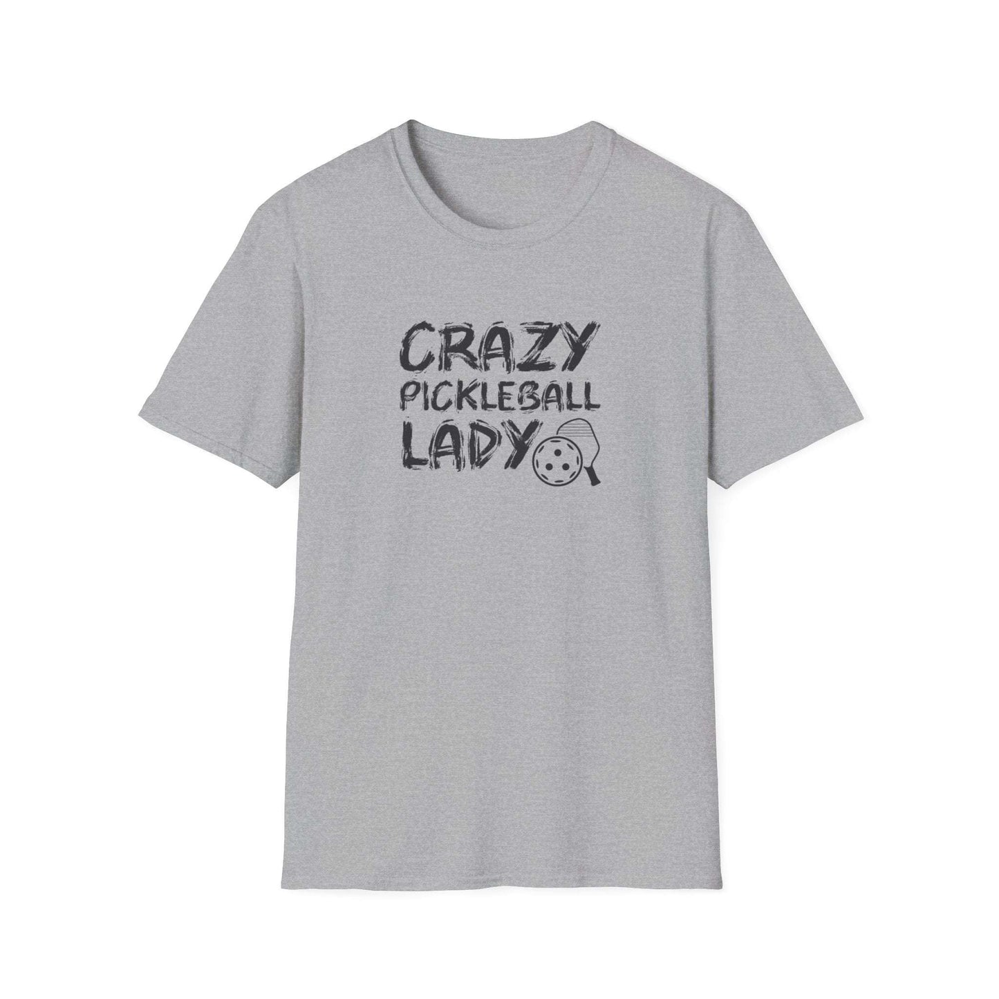 Women's Funny Pickleball T-shirt - Crazy Pickleball Lady Gray