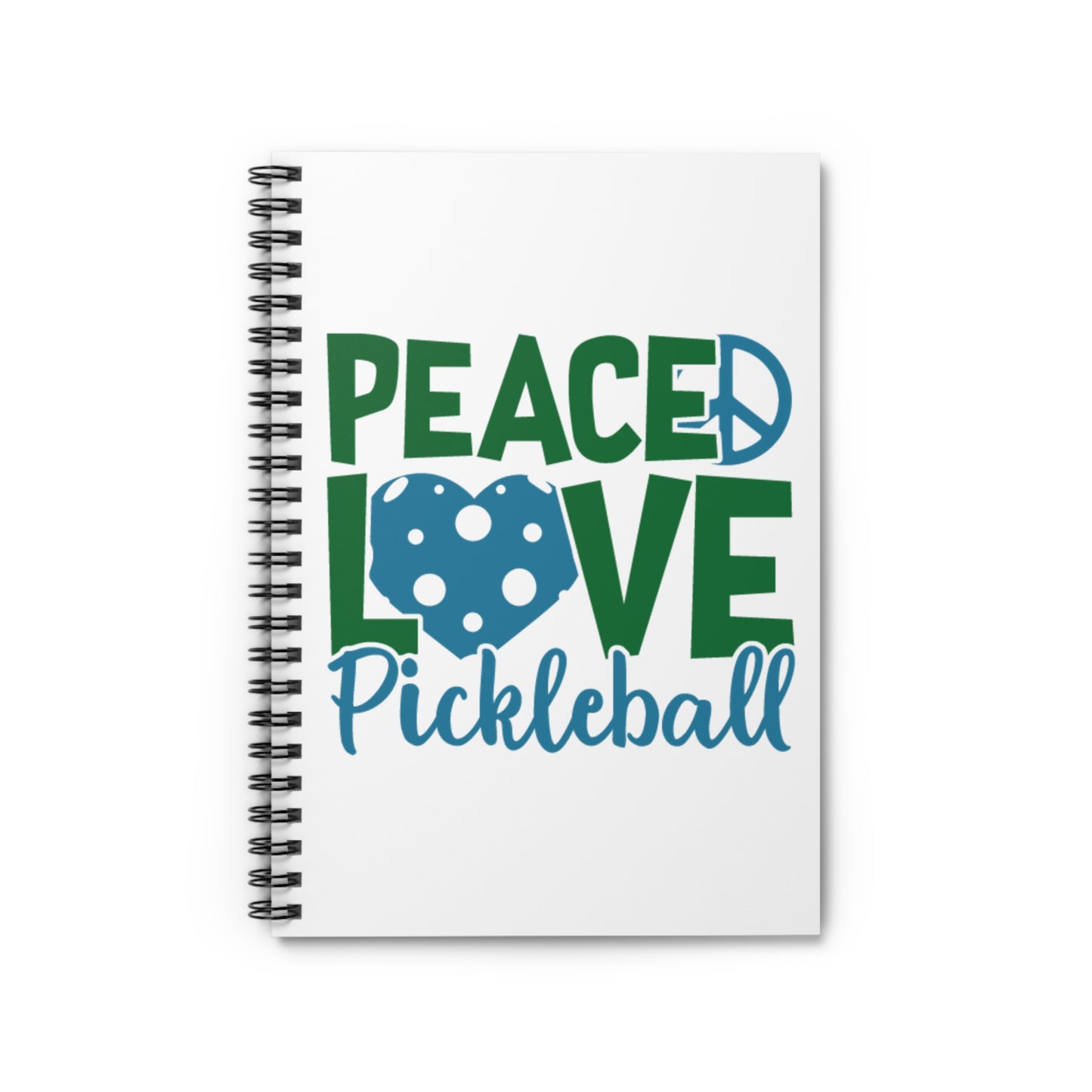 Pickleball Durable Notebook - Peace, Love, Pickleball White