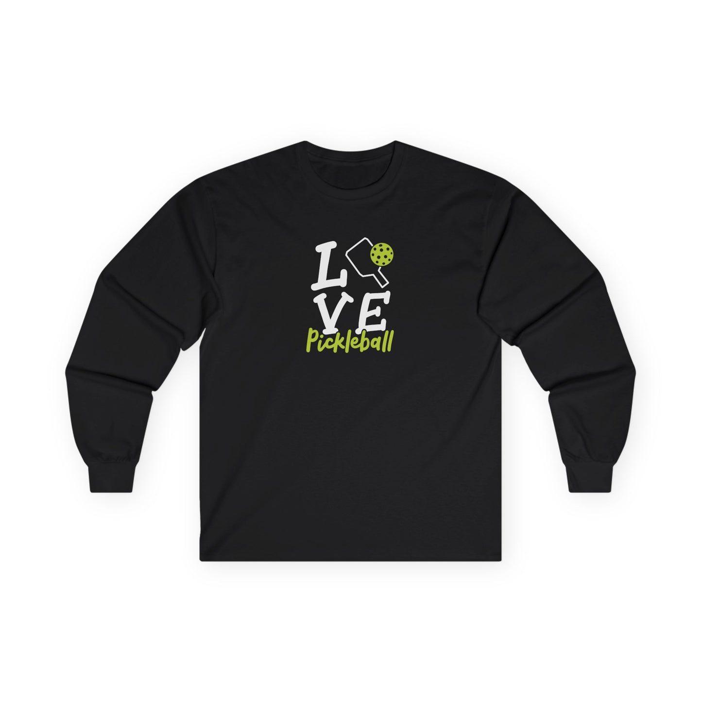 Women's Unique Pickleball Long Sleeves top - Love Pickleball Black