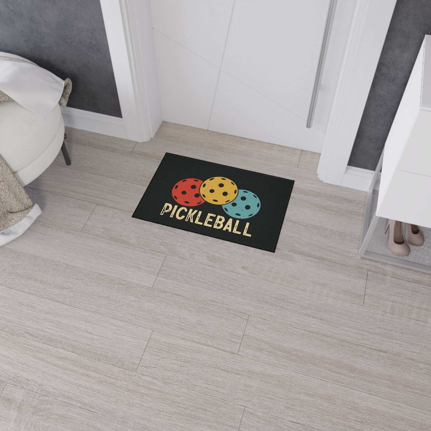 Pickleball Cool Heavy-duty Floor Mat - Trio Pickleball Retro