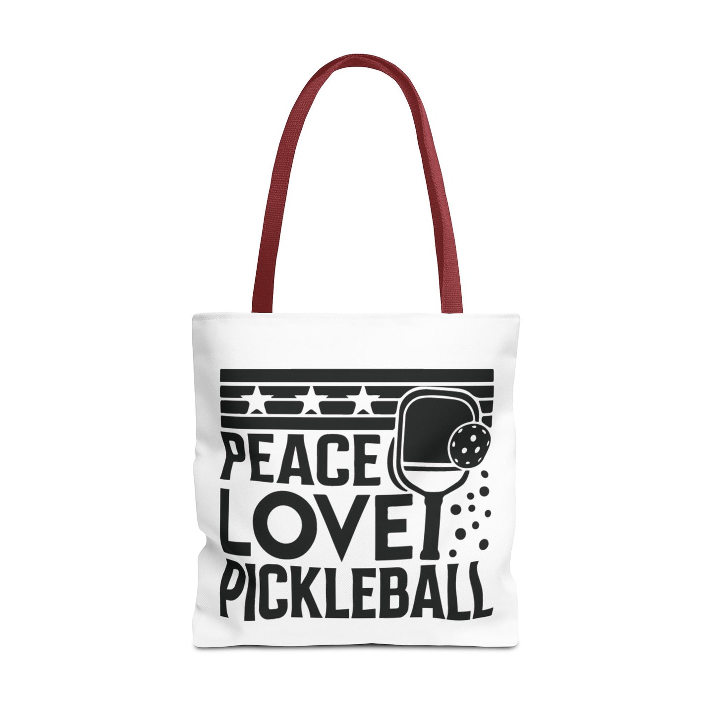 Pickleball Bold Tote Bag - Peace Love Pickleball Red
