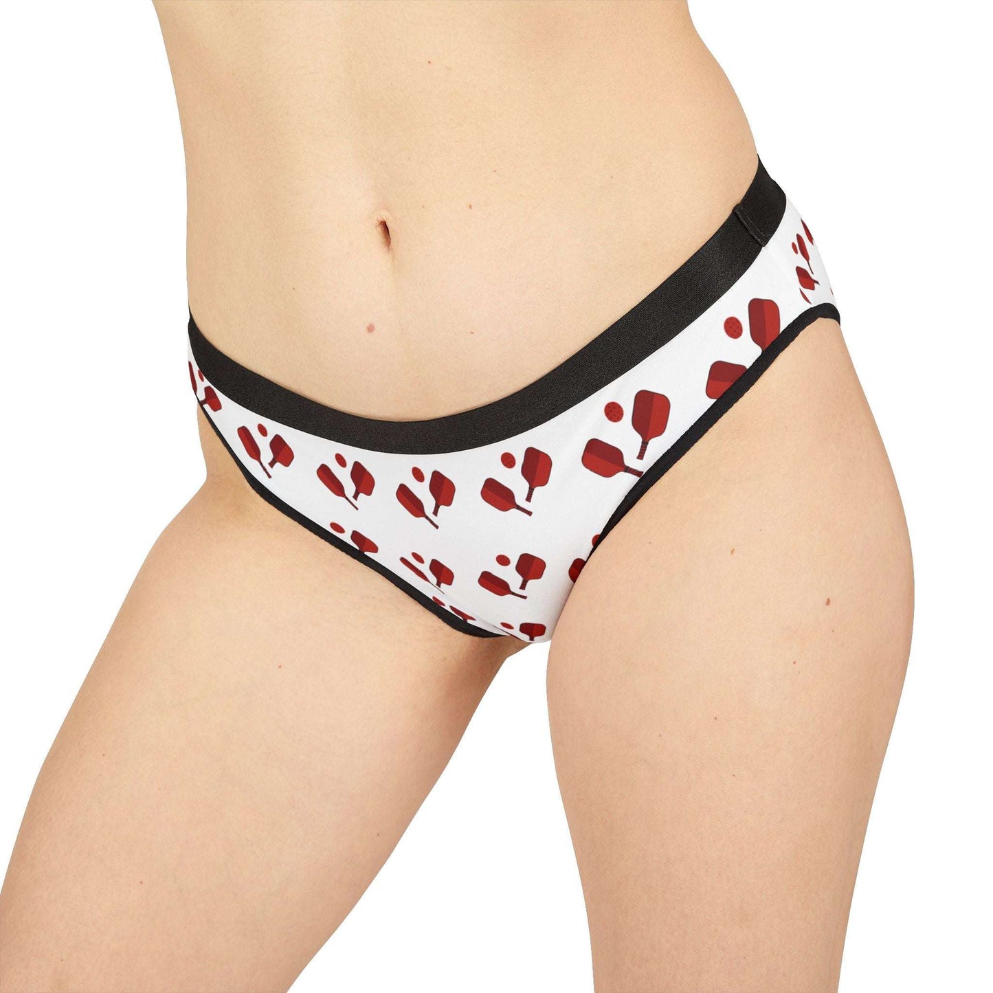 Women's Comfy Pickleball Brief - Red Paddles and Ball