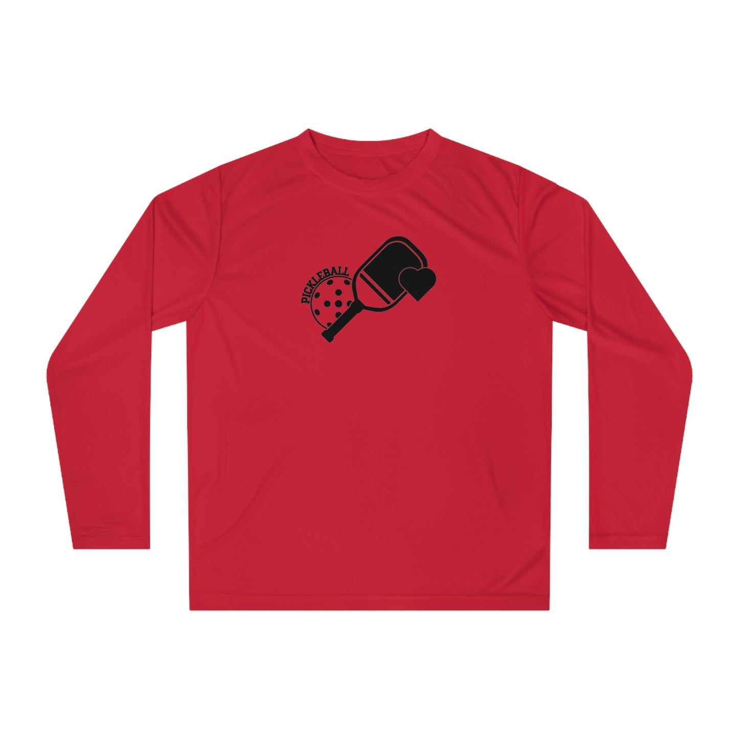 Women's Cute Pickleball Long Sleeves top - Pickleball Paddle Heart Red