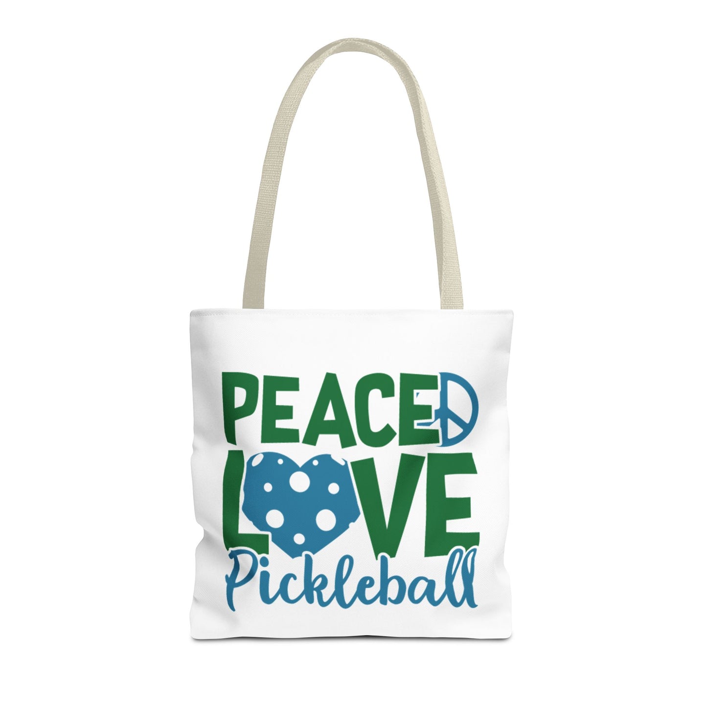 Pickleball Stylish Tote Bag - Peace, Love, Pickleball Beige