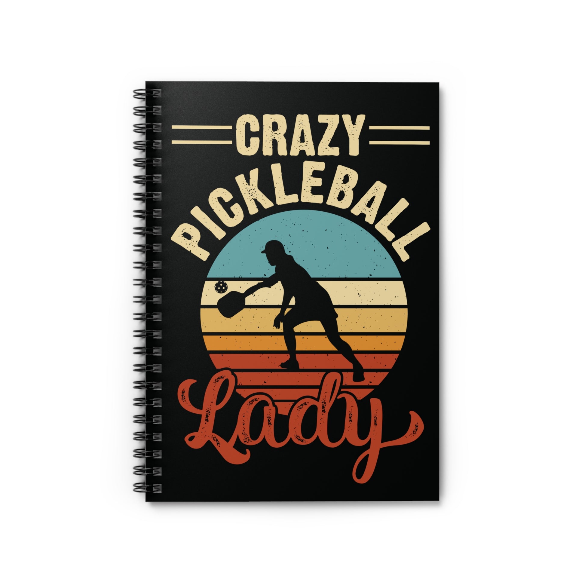 Pickleball Vibrant Notebook - Crazy Pickleball Lady Black