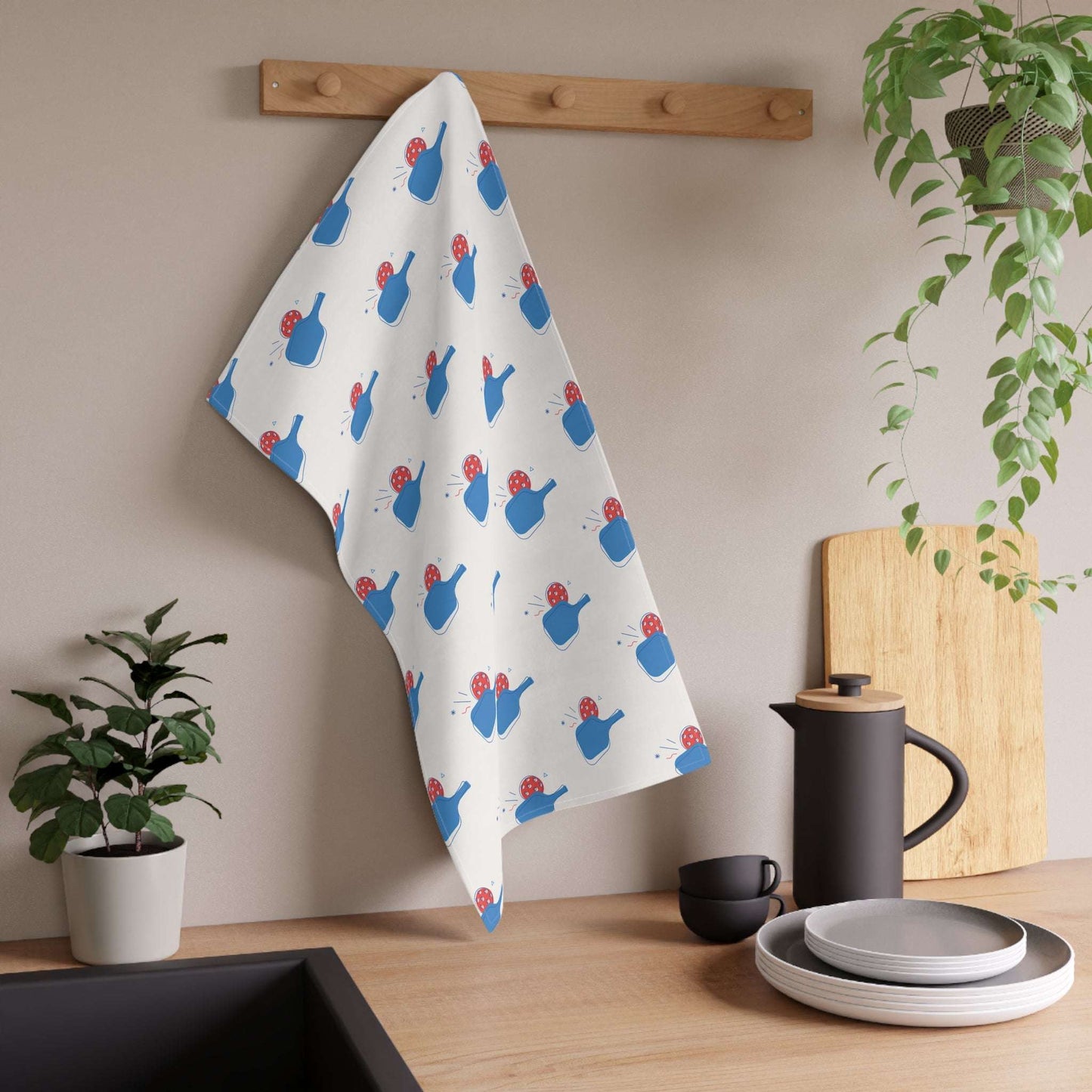 Pickleball Fun Tea Towel - Paddle and Ball