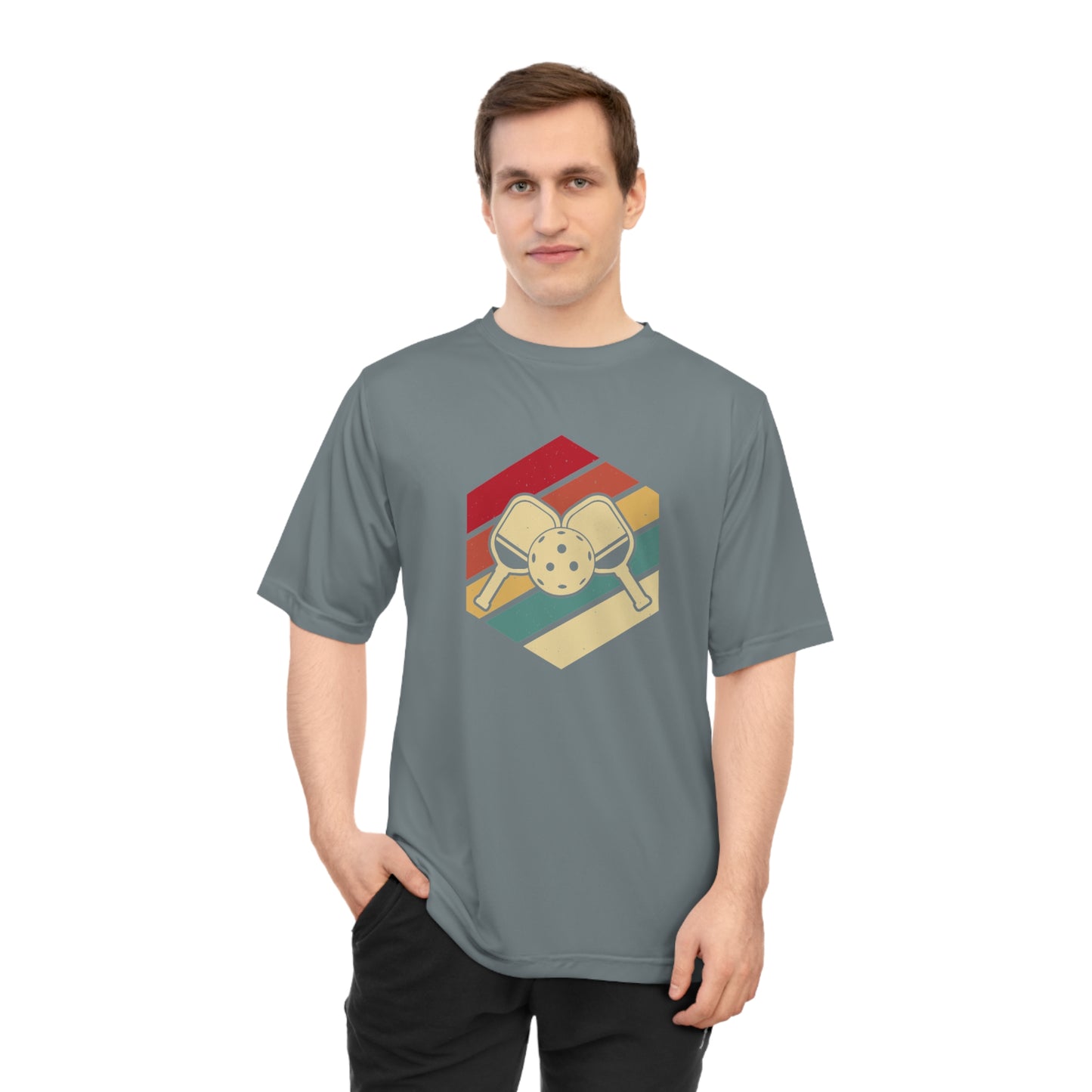 Men's Comfy Pickleball T-shirt - Paddle and Ball Retro