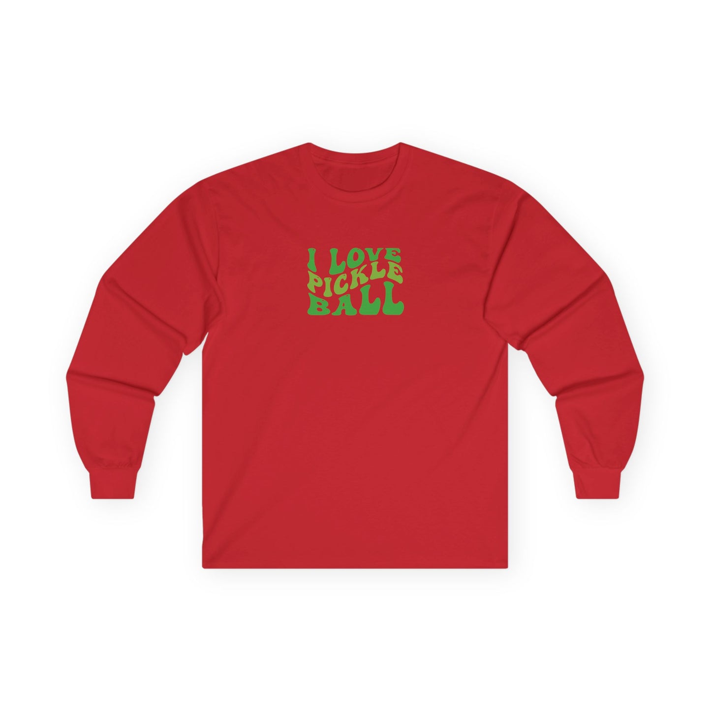 Women's Cute Pickleball Long Sleeves top - I Love Pickleball Red
