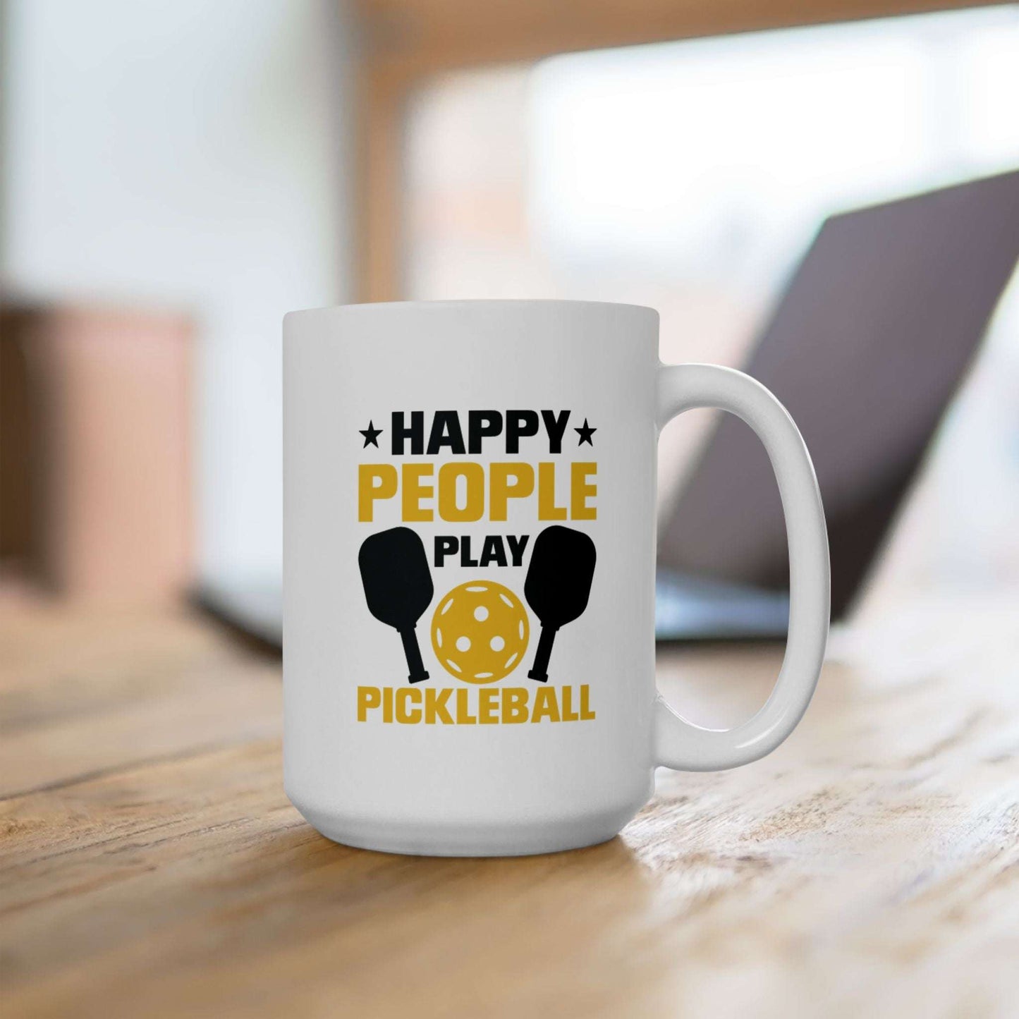 Funny Pickleball Mug Ceramic - Happy People Play Pickleball