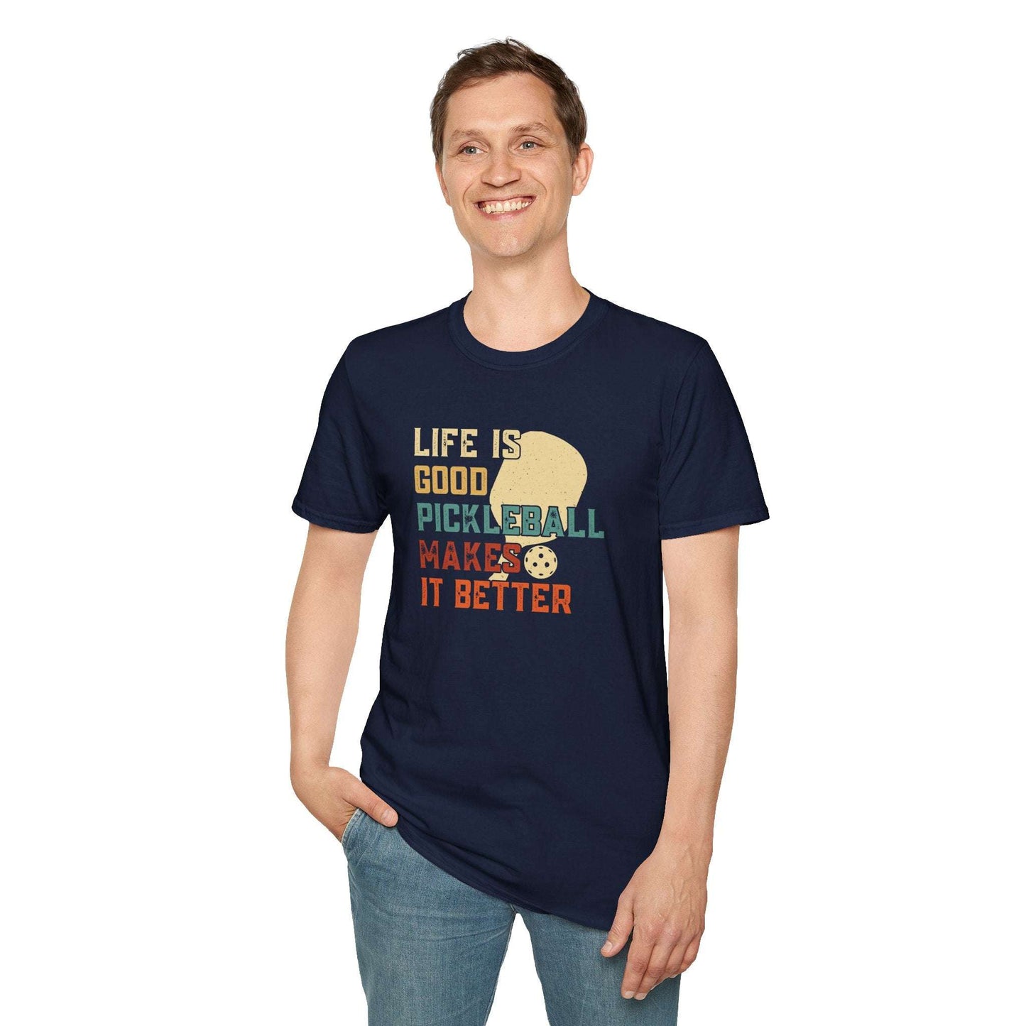 Men's Cool Pickleball T-shirt - Life Is Good Pickleball Make It Better