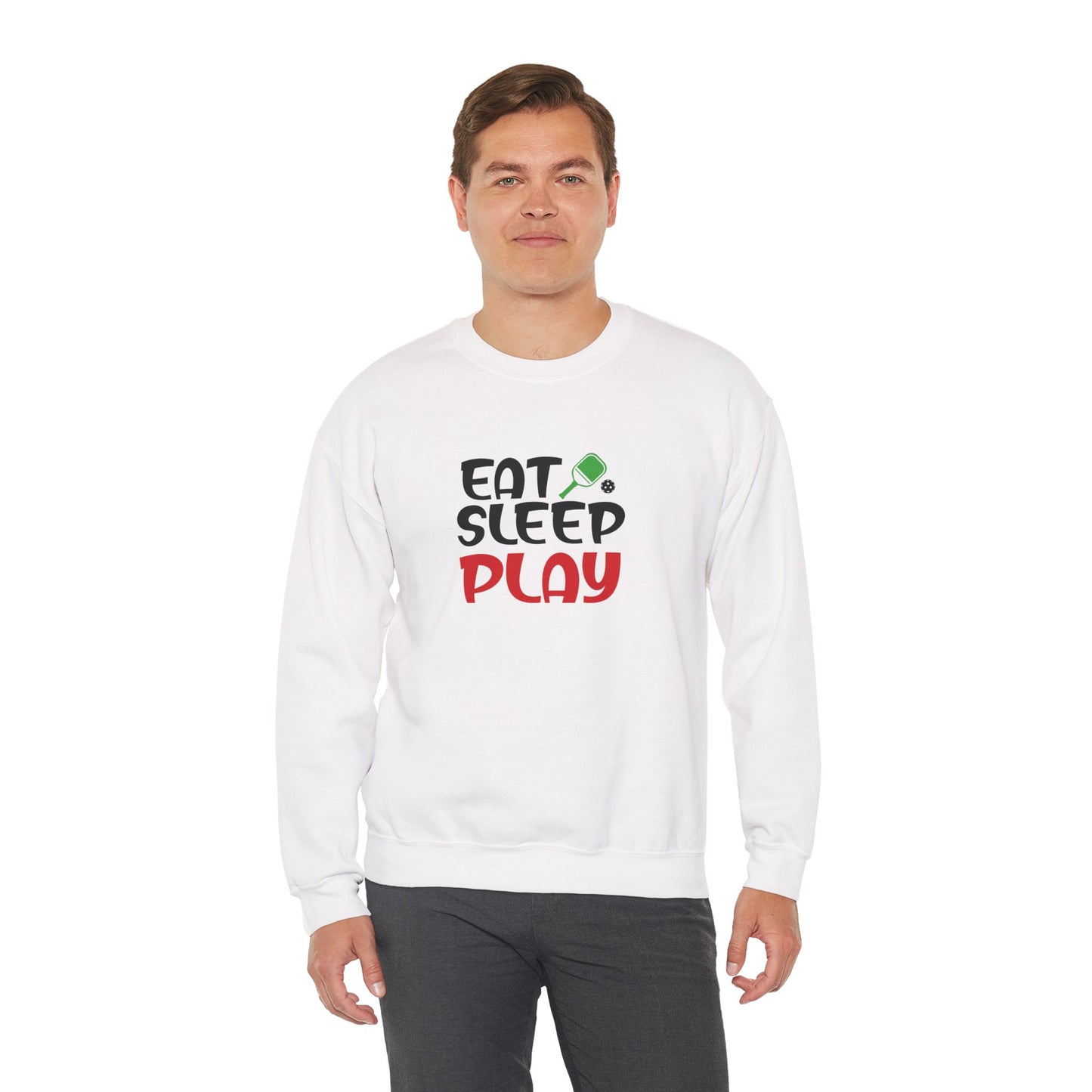 Men's Fun Pickleball Sweatshirt - Eat Sleep Play
