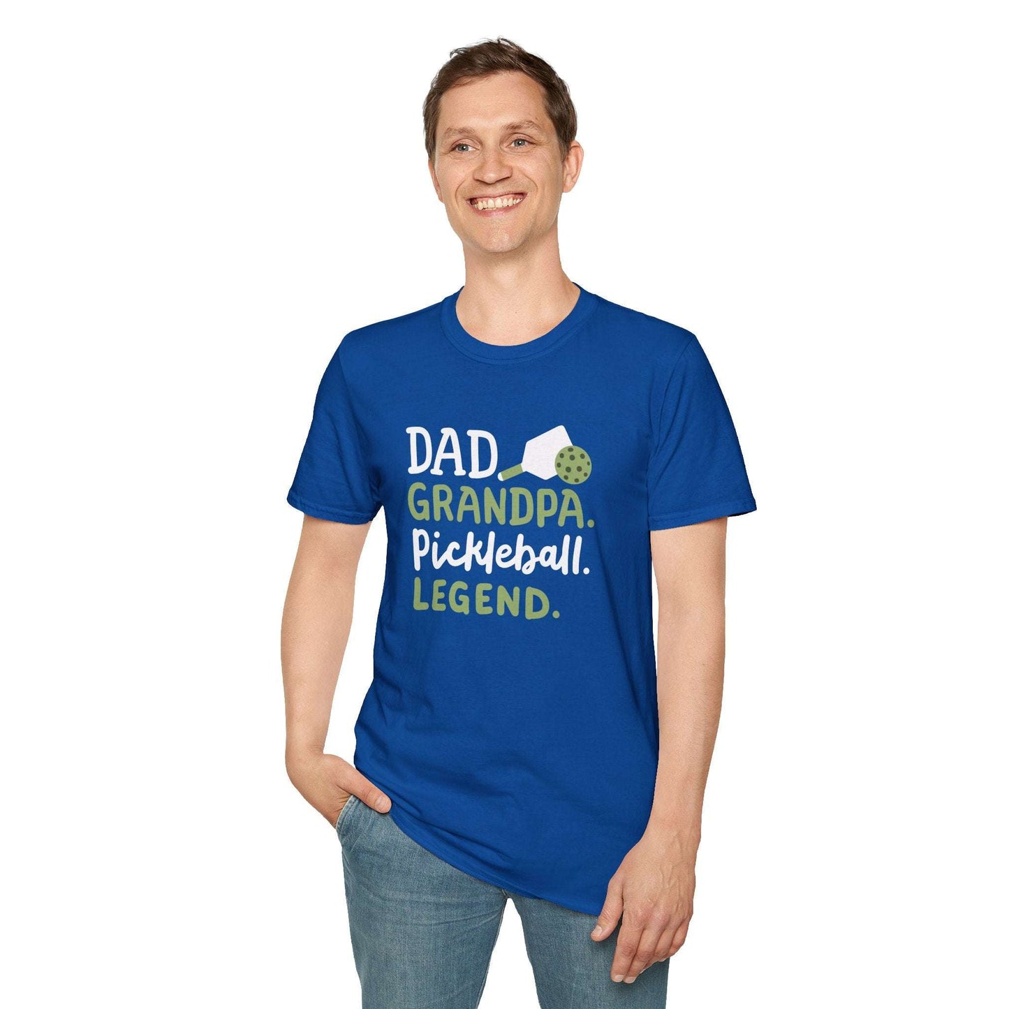 Men's Durable Pickleball T-shirt - Dad Grandpa Pickleball Legend