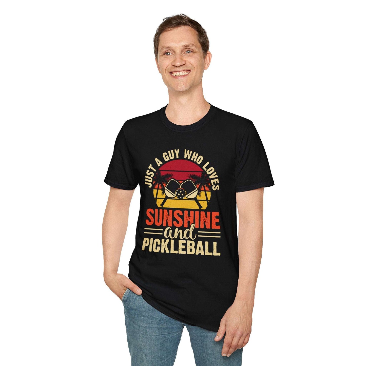 Men's Pickleball T-shirt - Just a Guy Who Loves Sunshine & Pickleball