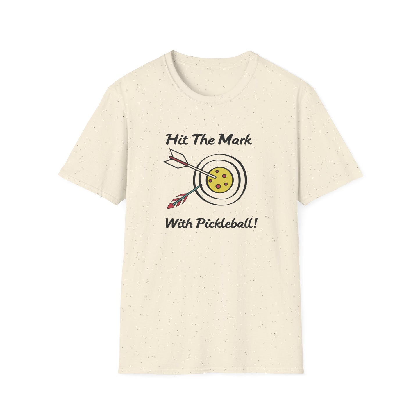 Men's Quirky Pickleball T-shirt - Hit the Mark with Pickleball Beige