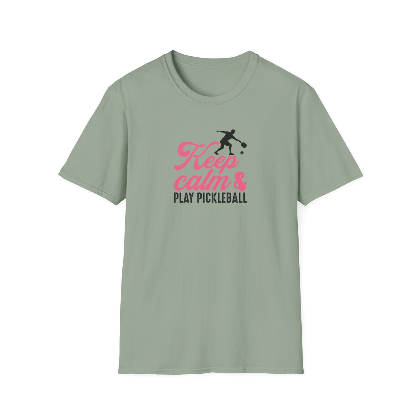 Women's Stylish Pickleball T-shirt - Keep Calm & Play Pickleball Green