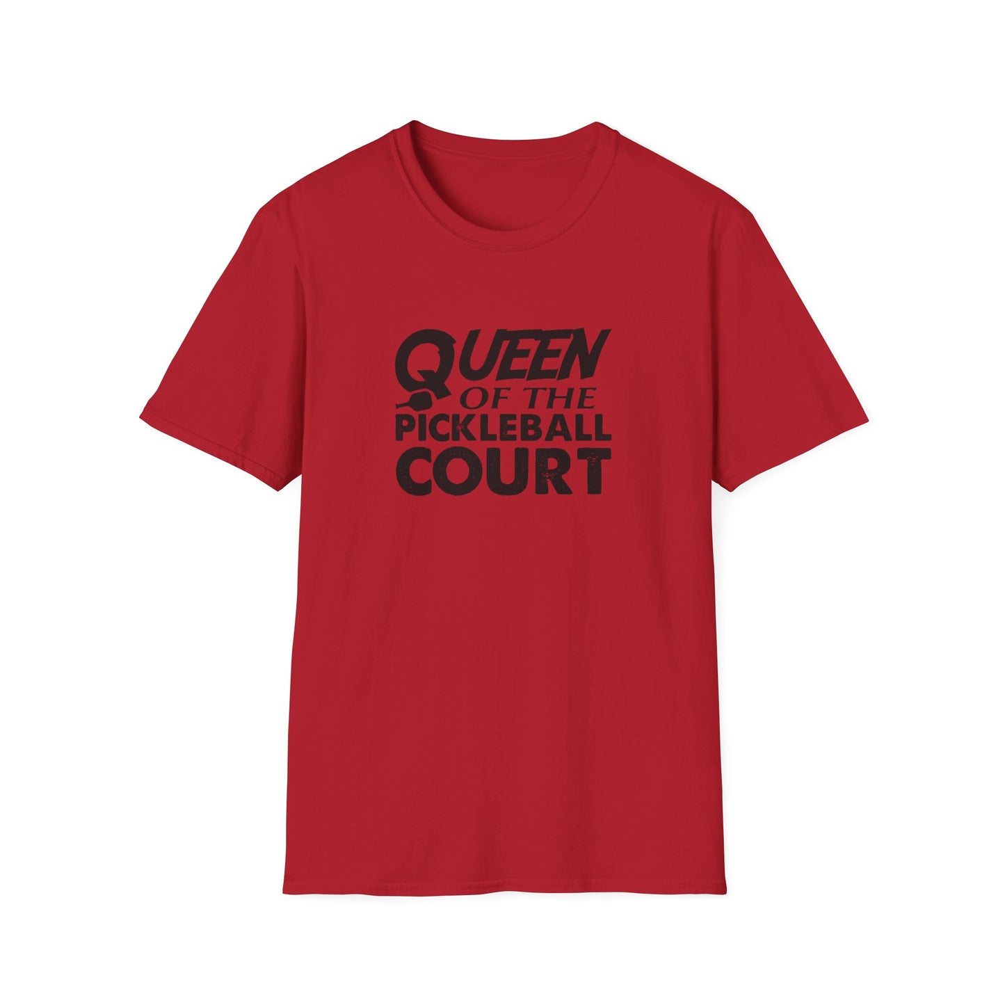 Women's Charming Pickleball T-shirt - Queen of the Pickleball Court Red